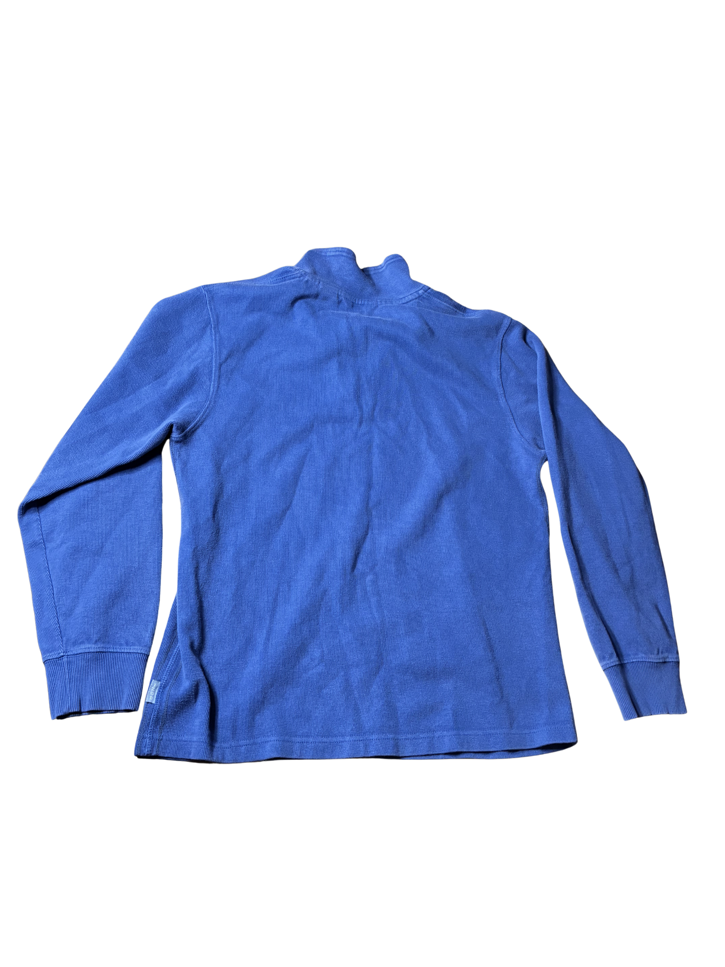 MENS IZOD BLUE AND GREY QUARTER ZIP COTTON SWEATER - MEDIUM - PRE OWNED - GOOD