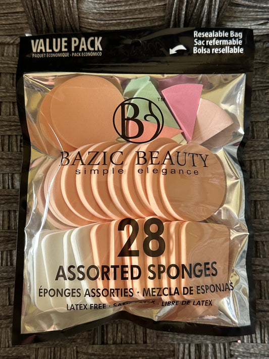 BAZIC BEAUTY VALUE PACK 28 ASSORTED SPONGES