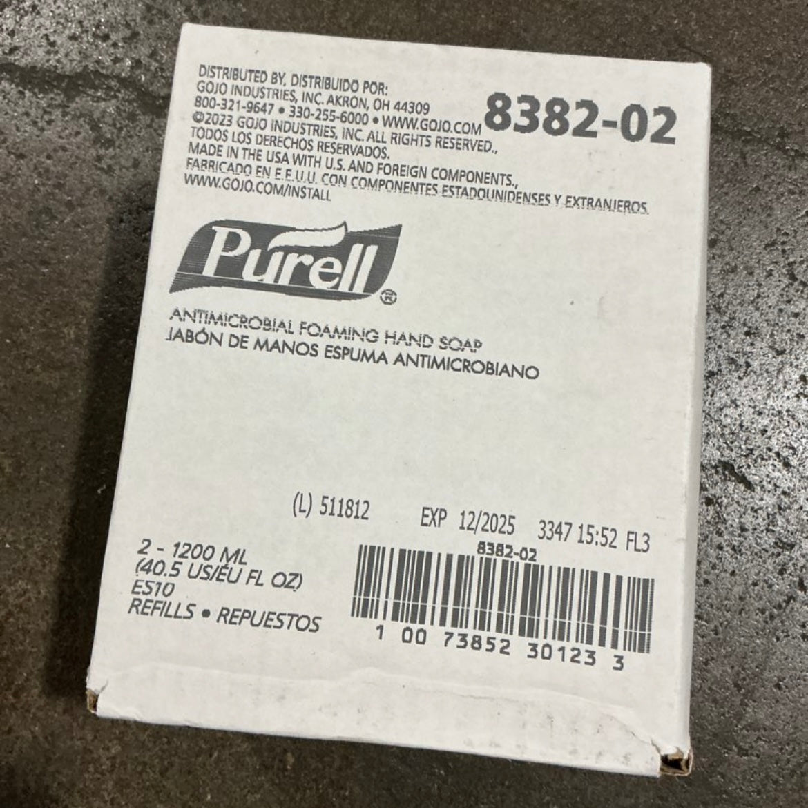 PURELL 8382-02 ANTIMICROBIAL FOAMING HAND SOAP REFILLS 2CT EXP 12/2025 NEW OPEN