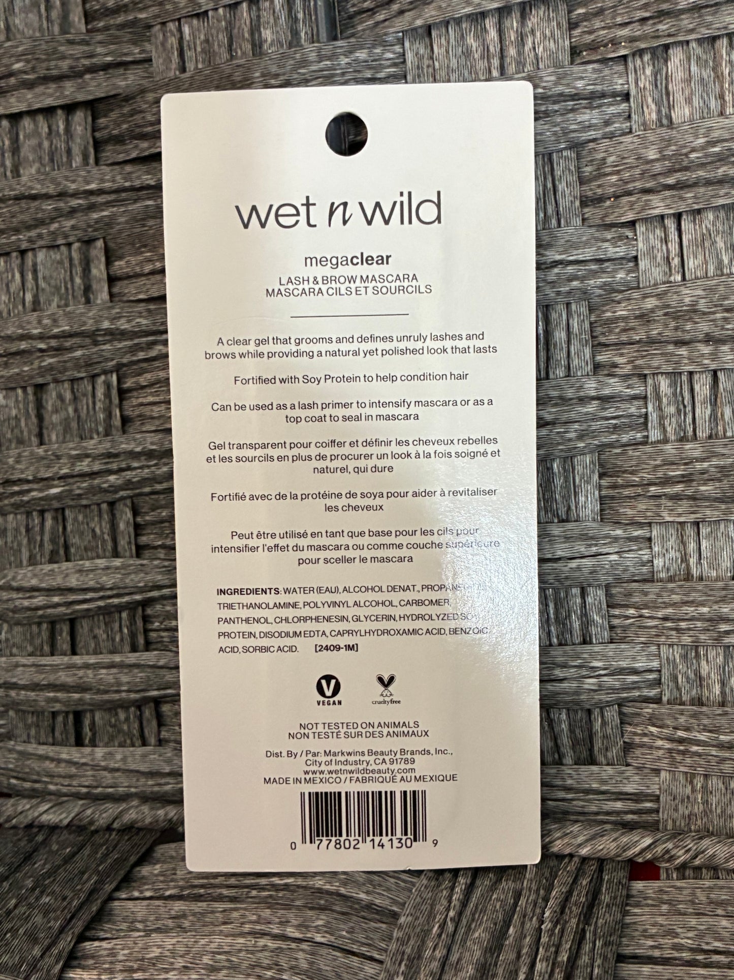 WET N WILD TAME & DEFINE MEGACLEAR LASH & BROW MASCARA CLEAR