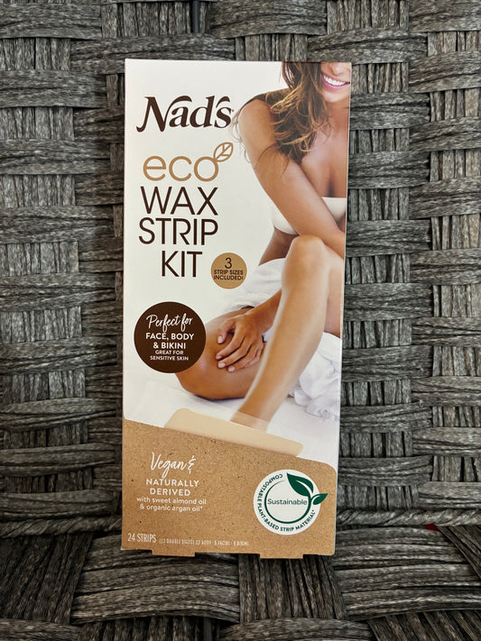 NAD'S ECO WAX STRIP KIT 24CT STRIPS 3 SIZES