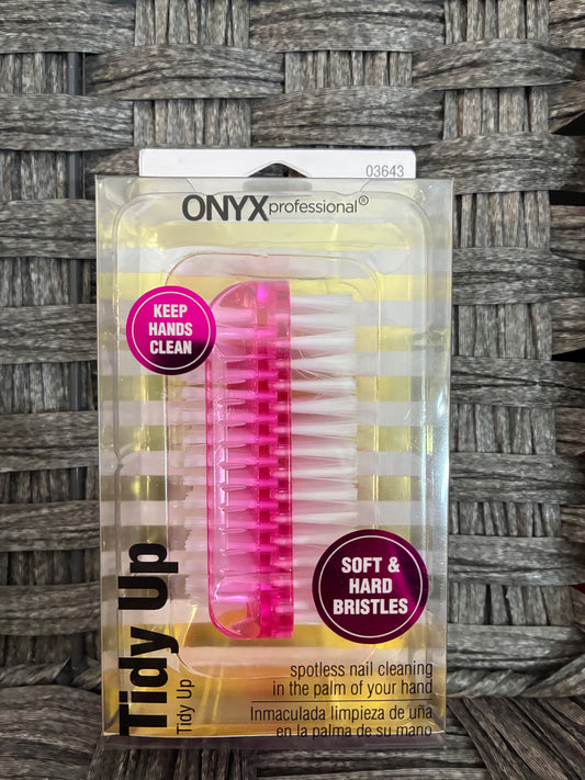 ONYX PROFESSIONAL TIDY UP SPOTLESS NAIL CLEANING BRUSH SOFT AND HARD BRISTLES