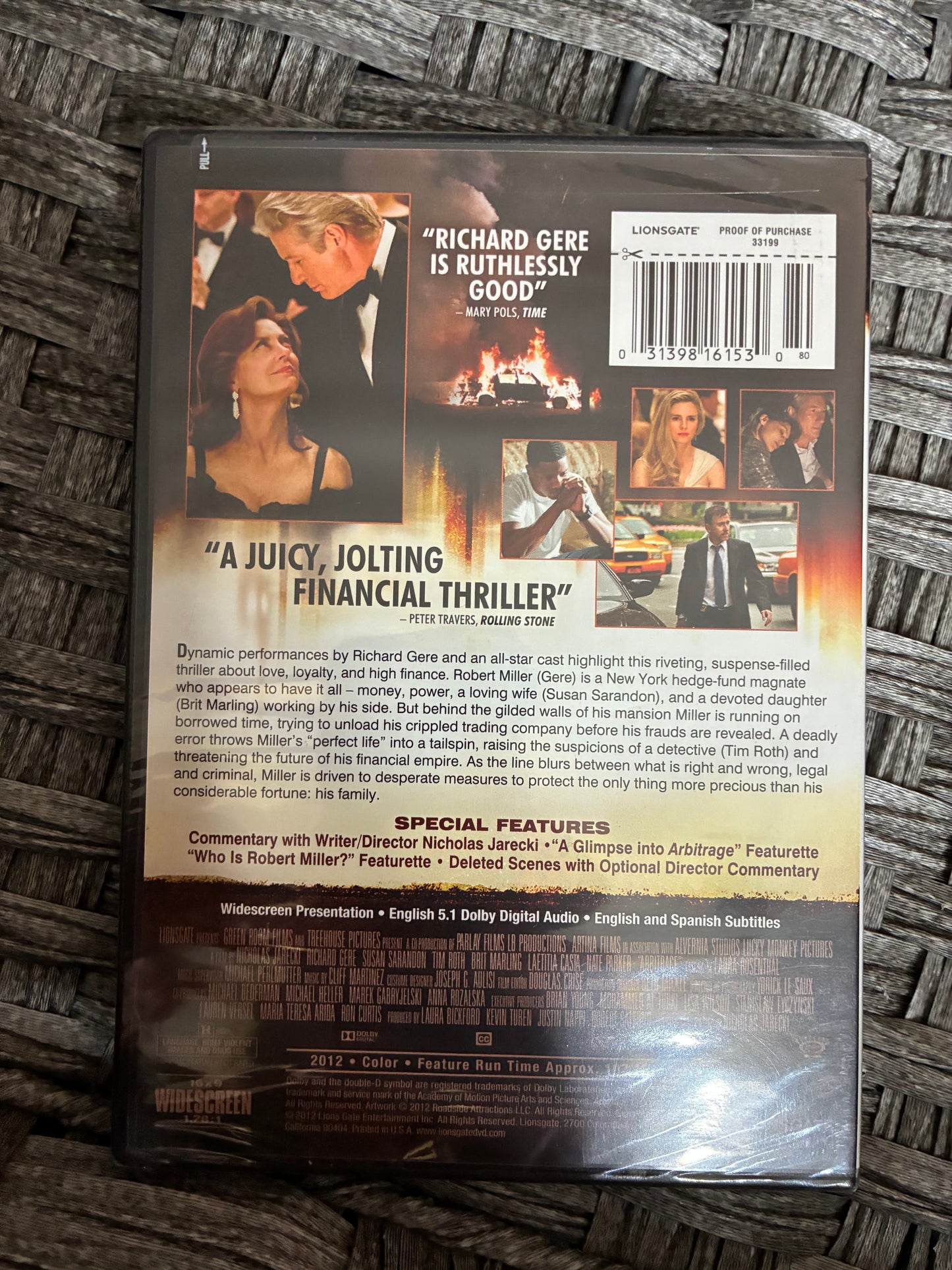 ARBITRAGE DVD SEALED 2012