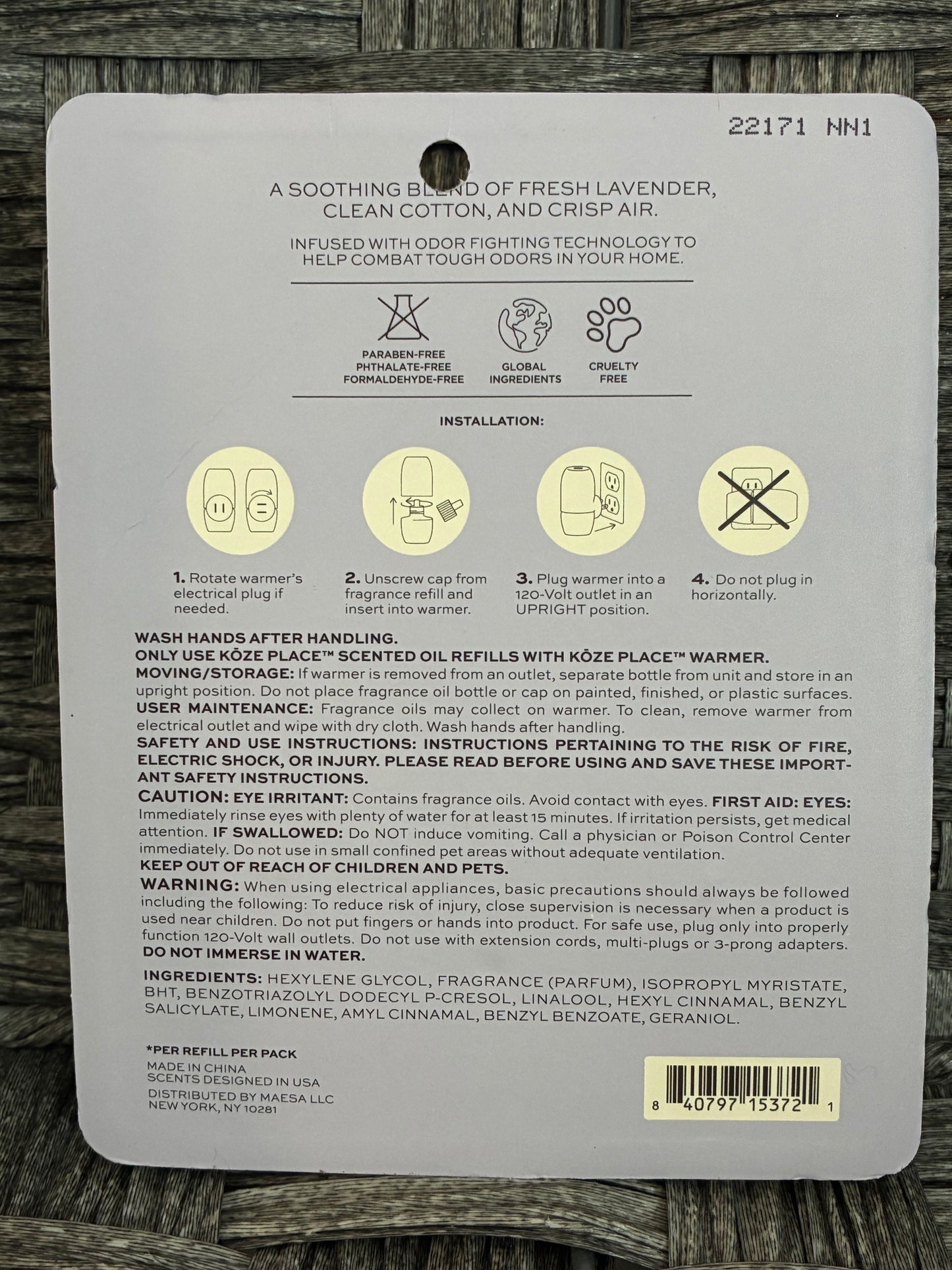 KOZE PLACE 2 SCENTED OIL REFILLS