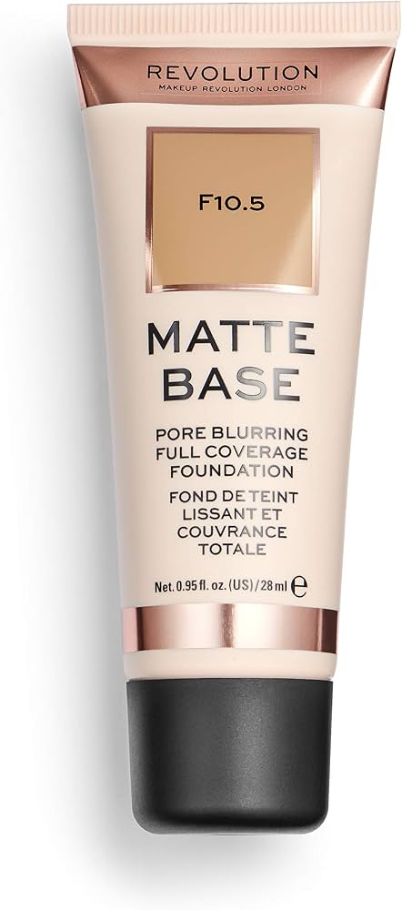 MAKEUP REVOLUTION LONDON MATTE BASE PORE BLURRING FULL COVERAGE FOUNDATION F10.5