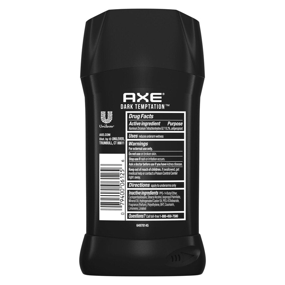 AXE DARK TEMPTATION 48HR SWEAT AND ODOR PROTECTION ANTIPERSPIRANT 2.6OZ