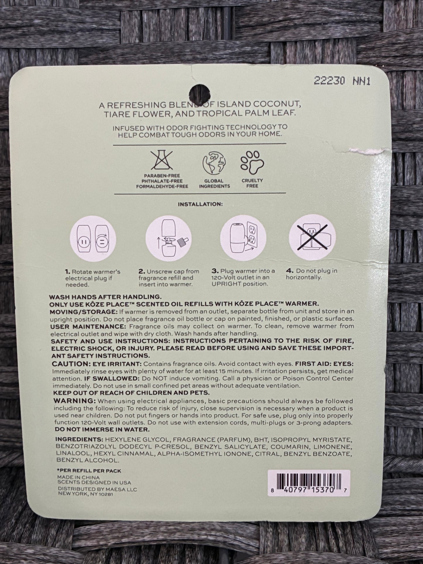 KOZE PLACE 2 SCENTED OIL REFILLS