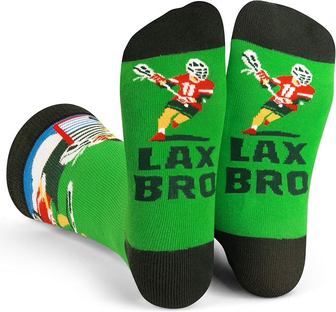 NOVELTY SOCKS ONE SIZE FITS MOST LAVLEY LAX BRO FUNNY LACROSSE SOCKS GIFT