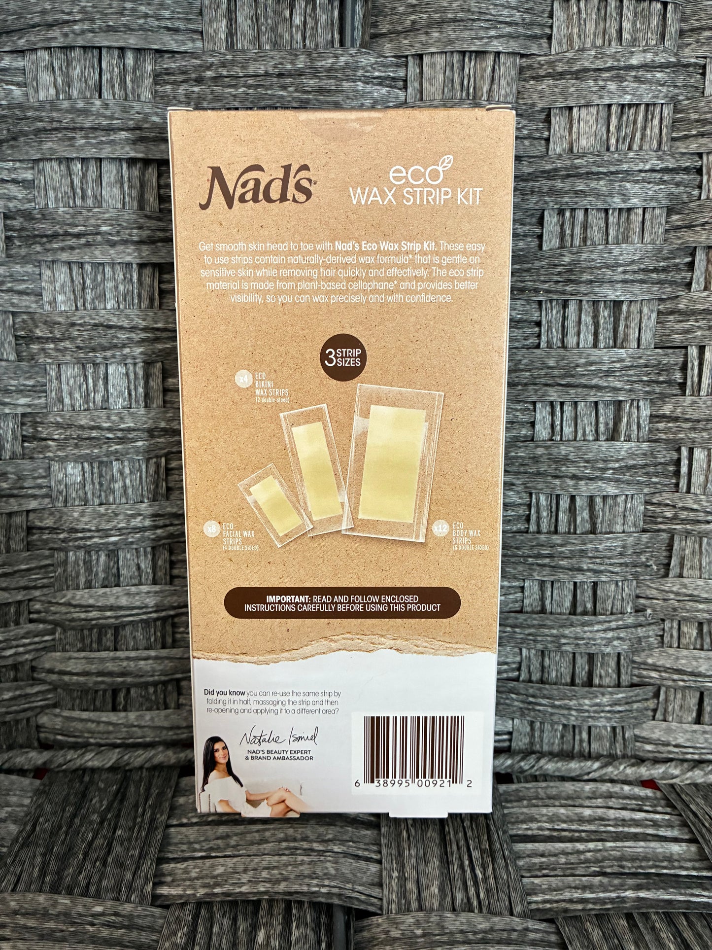 NAD'S ECO WAX STRIP KIT 24CT STRIPS 3 SIZES