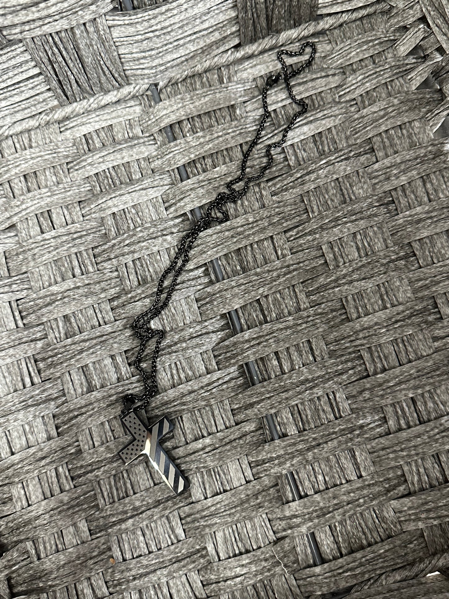 Black Cross Motivational Necklace