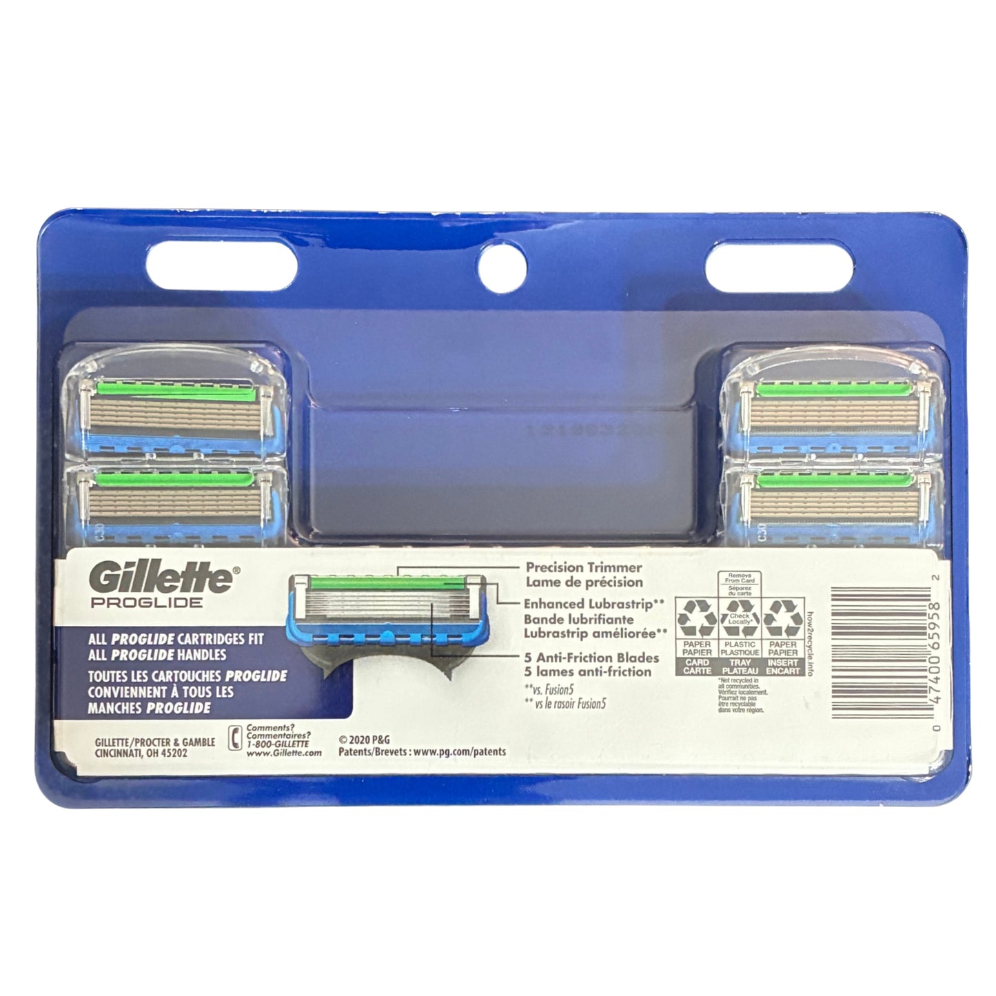 Gillette Proglide Razor Blades Refill, 12 Cartridges