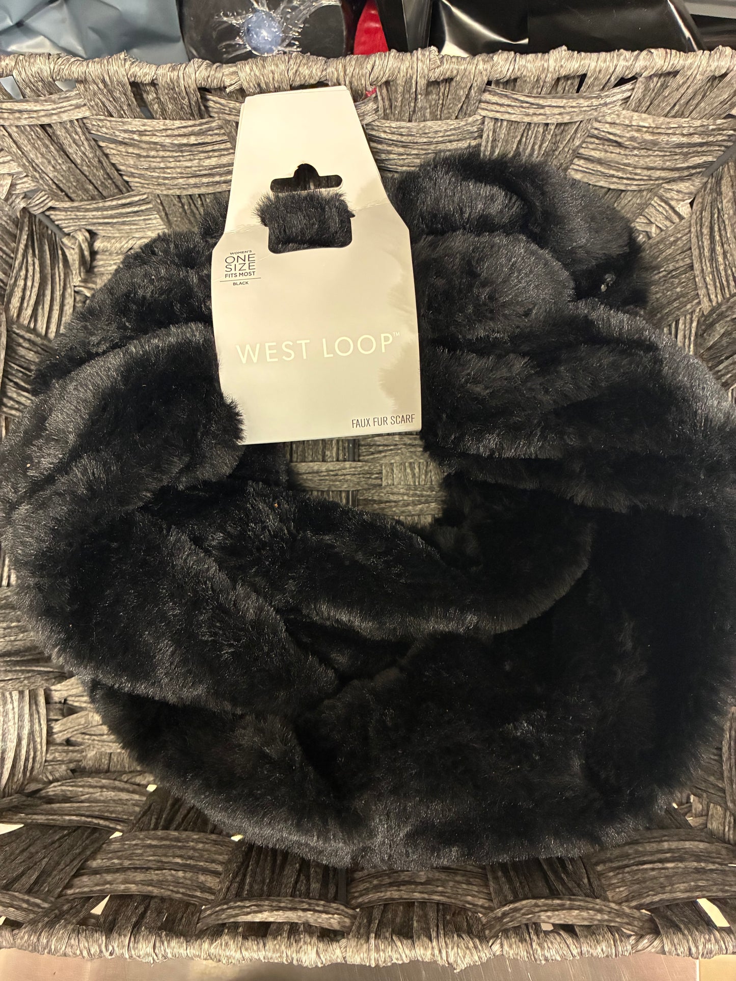 West Loop Black Faux Fur Women’s Infinity Scarf