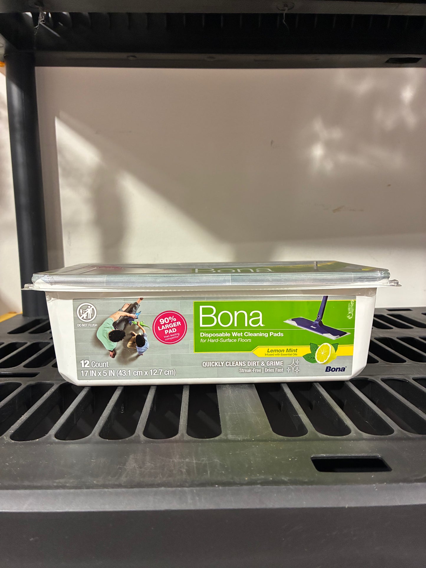 Bona Disposable Wet Cleaning Pads for Hard-Surface Floors Lemon Mint 12ct