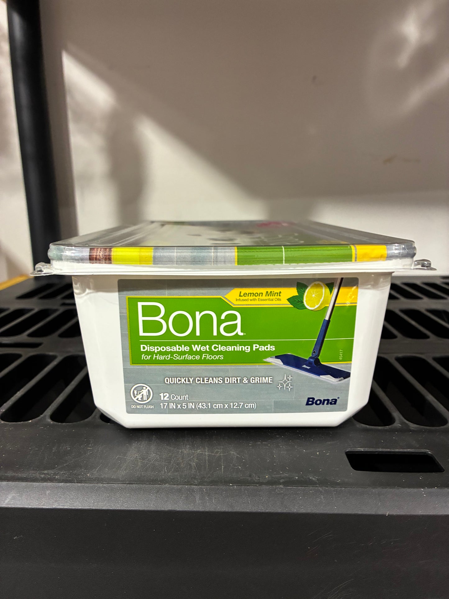 Bona Disposable Wet Cleaning Pads for Hard-Surface Floors Lemon Mint 12ct