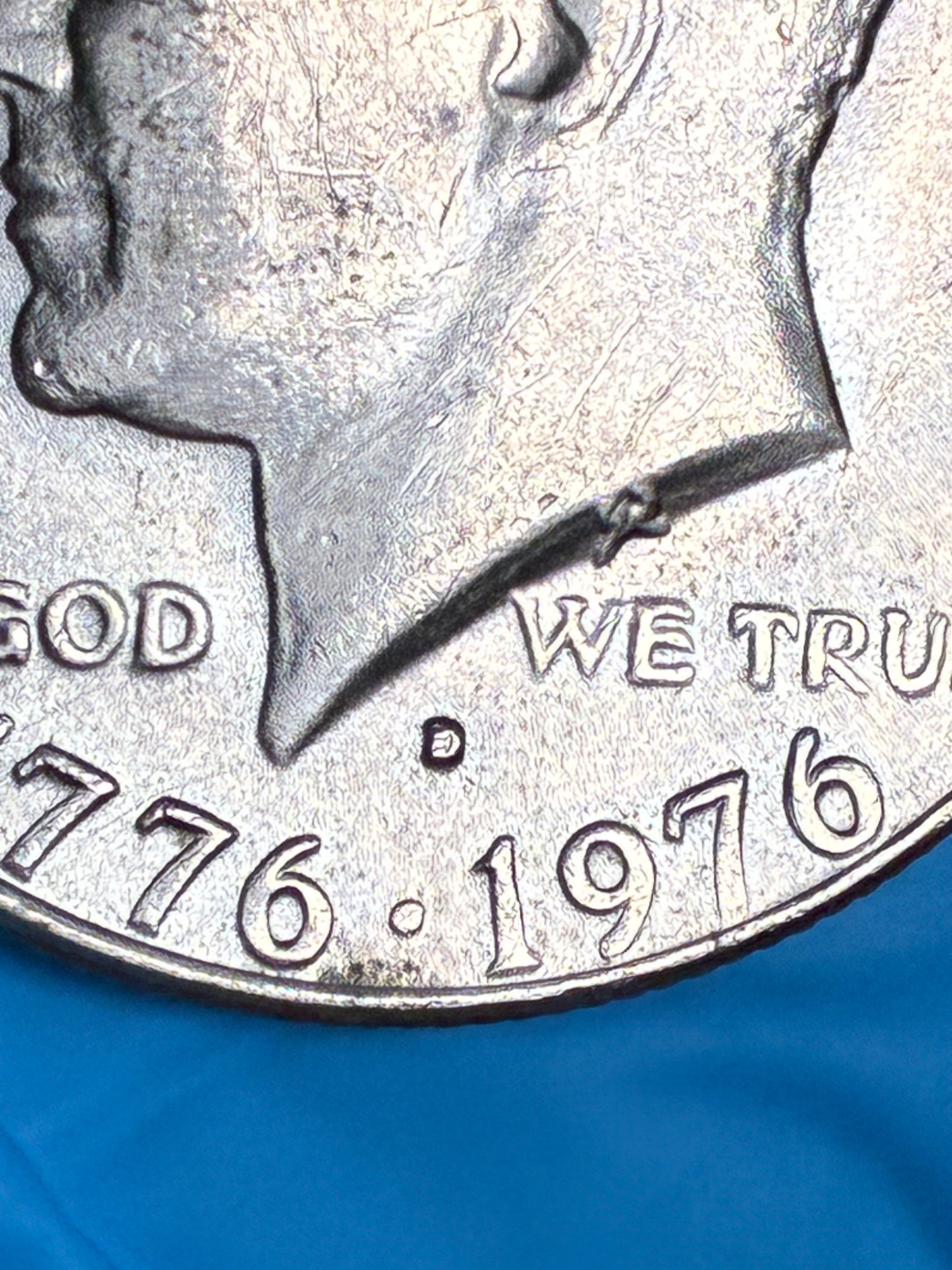 1776-1976 D Bicentennial Kennedy Half Dollar Error Filled D
