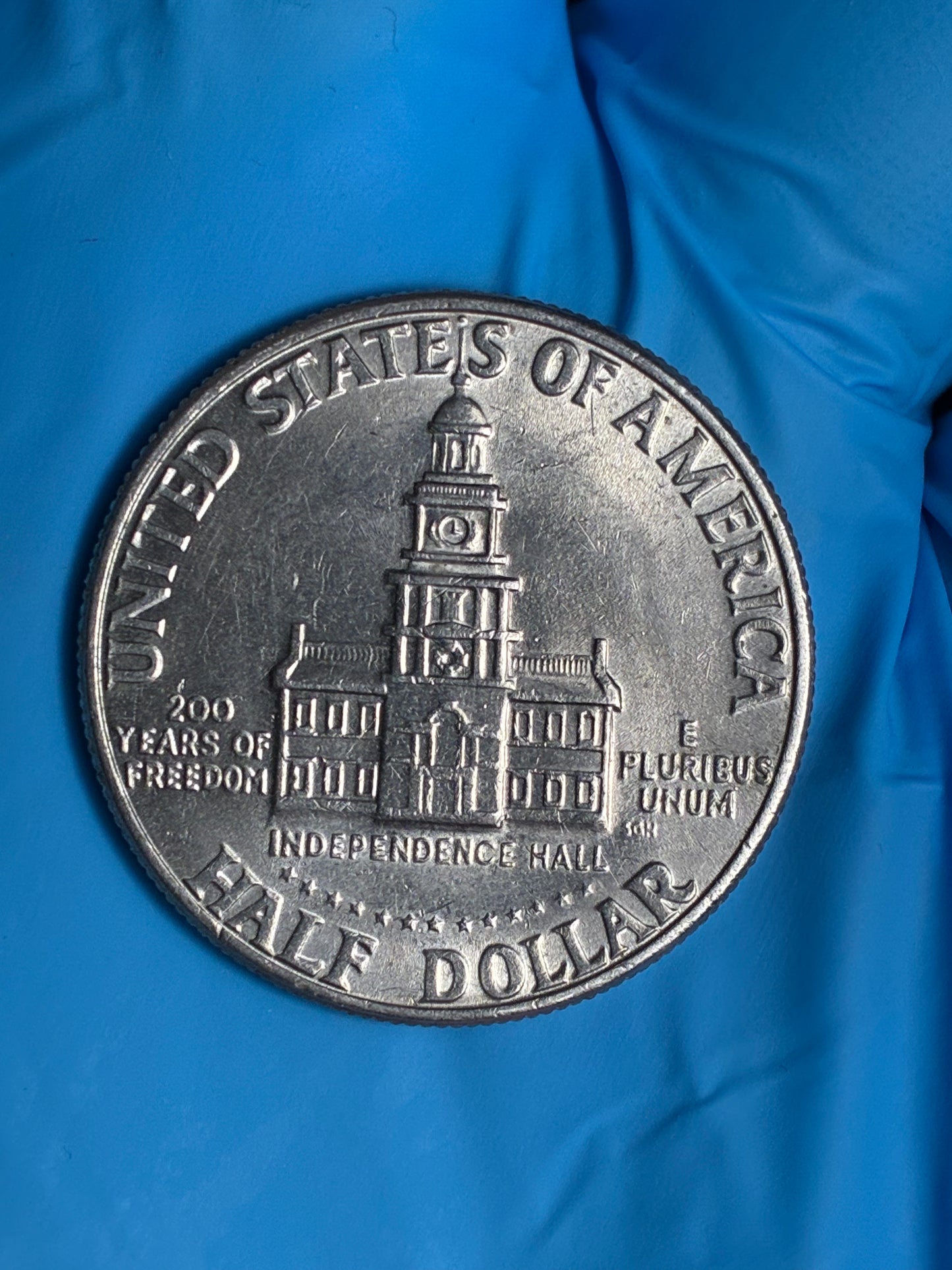 1776-1976 D Bicentennial Kennedy Half Dollar Error Filled D