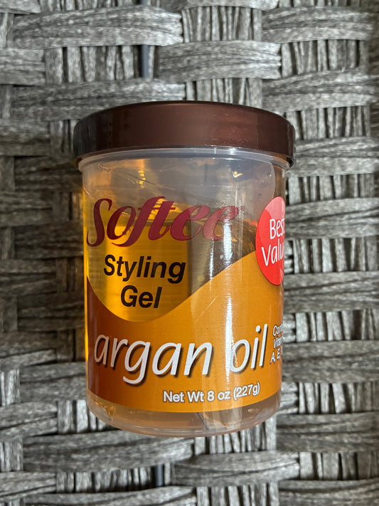 SOFTEE STYLING GEL ARGAN OIL 8OZ