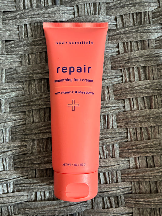 SPASCENTIALS REPAIR SNOOTHING FOOT CREAM VITAMIN C AND SHEA BUTTER 4OZ
