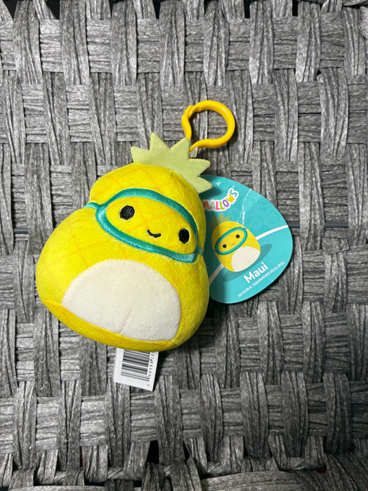 3.5” SQUISHMALLOW CLIP ON MAUI THE SCUBA PINEAPPLE