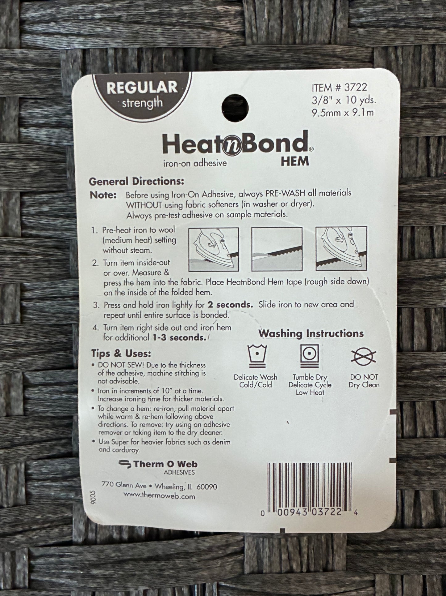 HEAT N BOND HEM IRON-ON ADHESIVE REGULAR STRENGTH