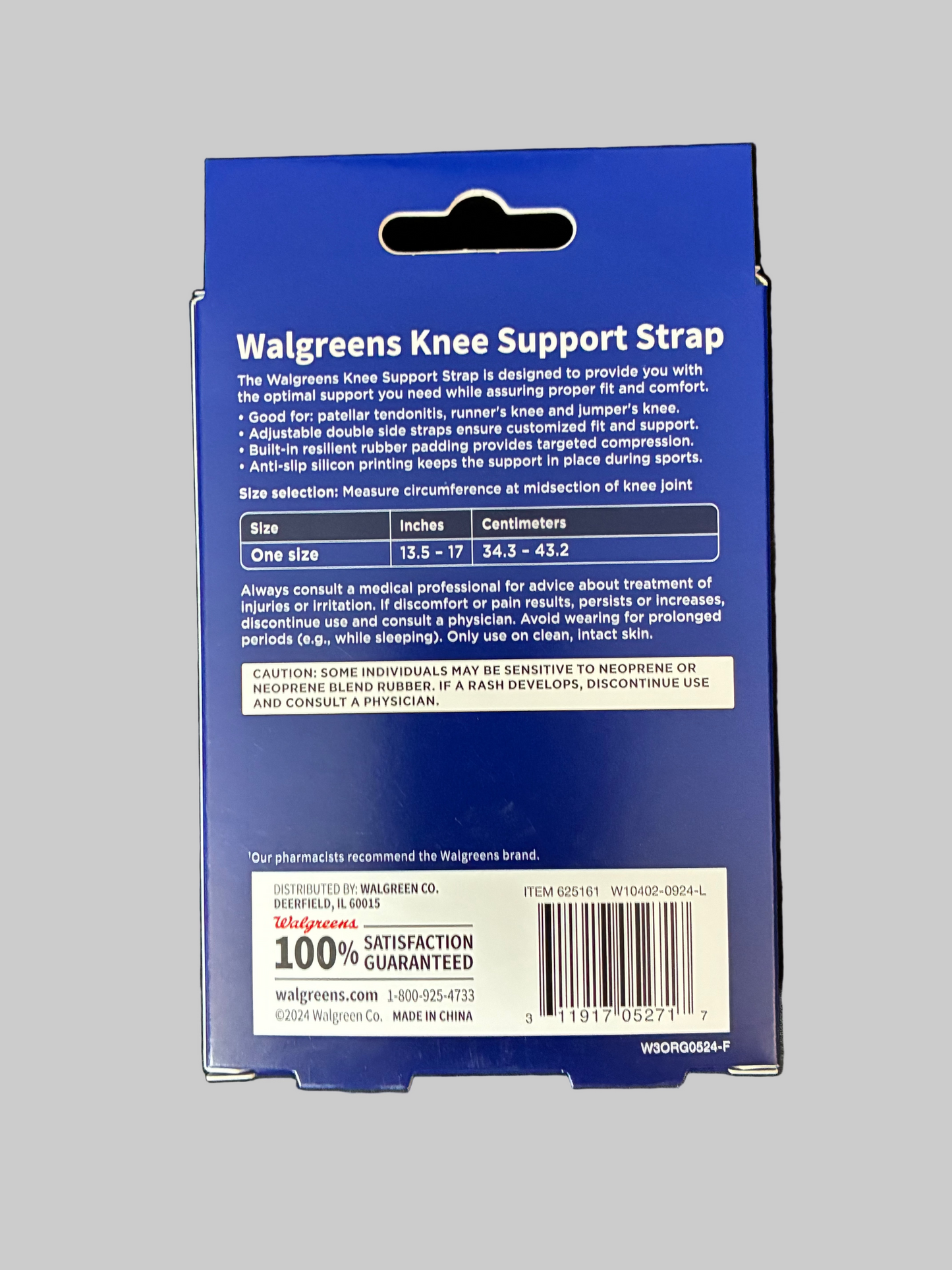 WALGREENS KNEE SUPPORT STRAP ONE SIZE