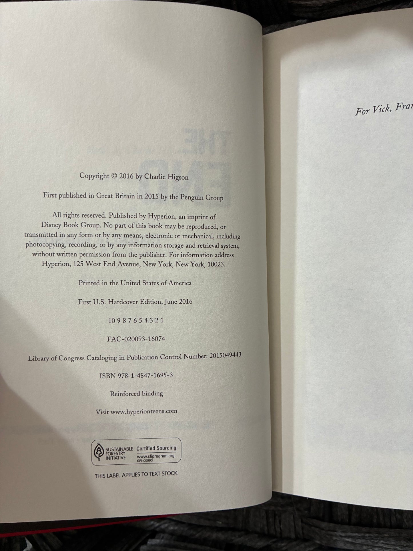 THE END (THE ENEMY - BOOK 7) CHARLIE HIGSON HARDCOVER FIRST EDITION 2016