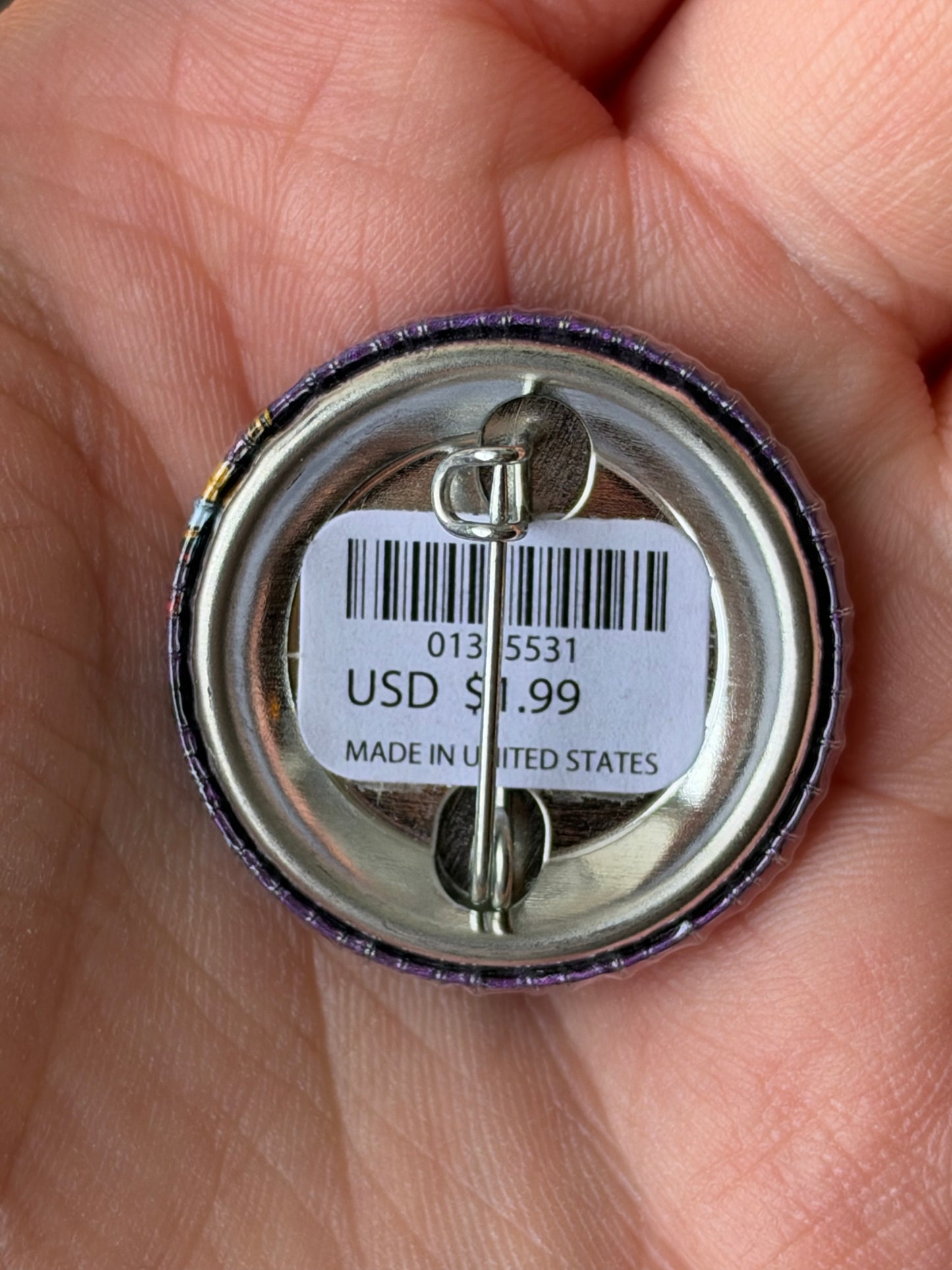 THE NIGHTMARE BEFORE CHRISTMAS METAL BUTTON "SIMPLY MEANT TO BE"