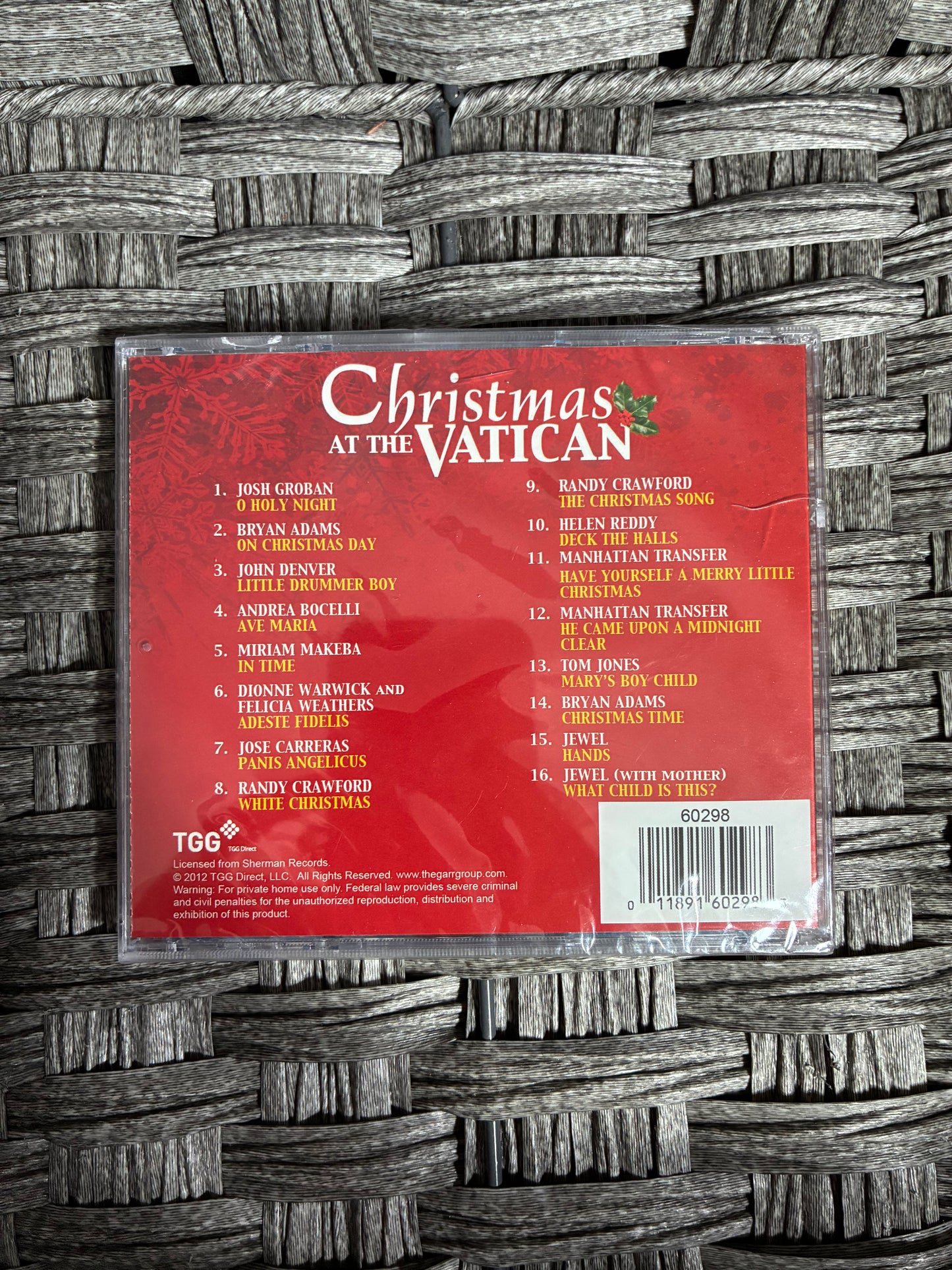 CHRISTMAS AT THE VATICAN 16 SONGS FT JEWEL, JOSH GROBAN, BOCELLI, DENVER - NEW