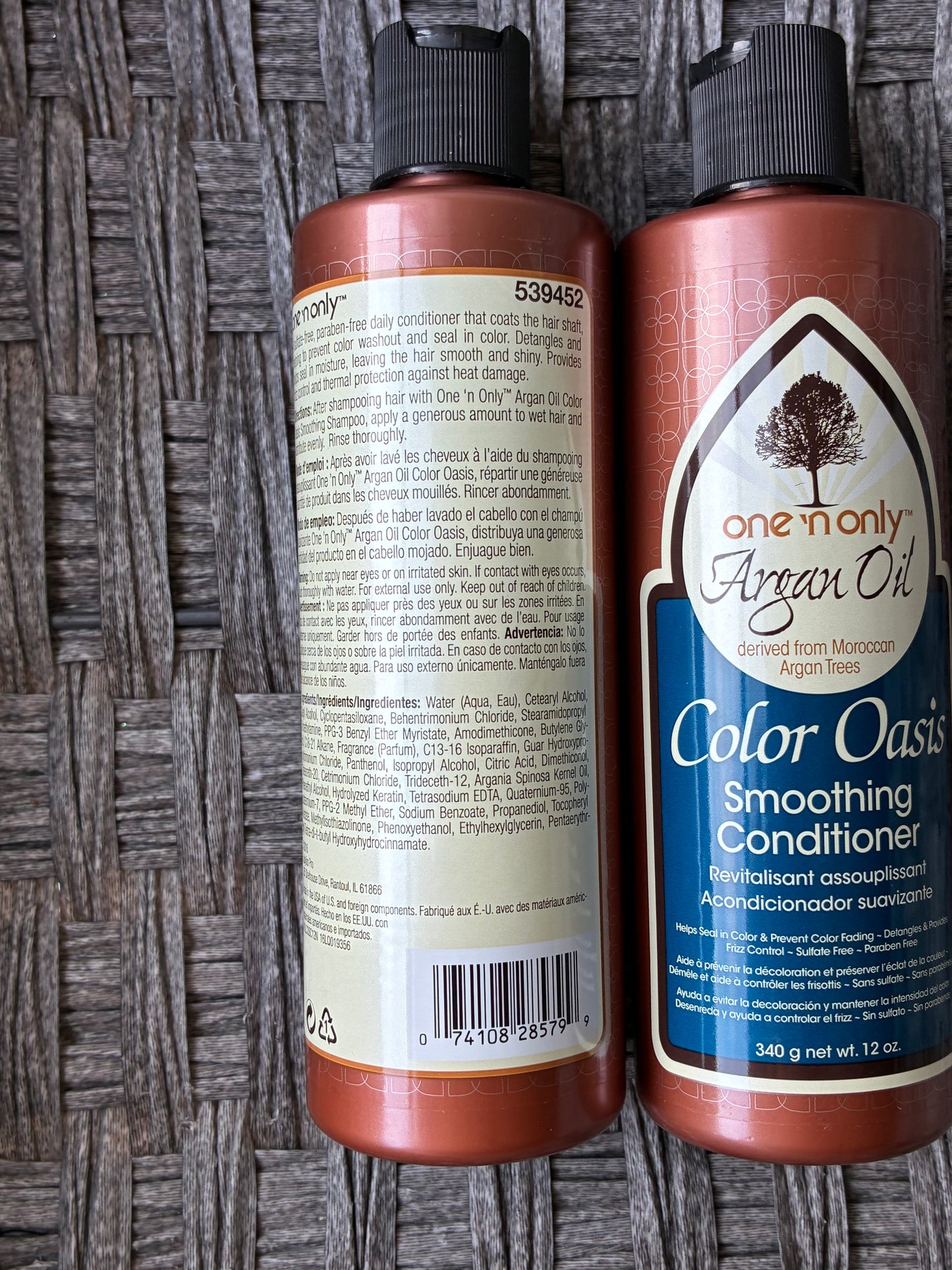 2 PACK ONE 'N ONLY ARGAN OIL COLOR OASIS SMOOTHING CONDITIONER 12FL OZ NEW