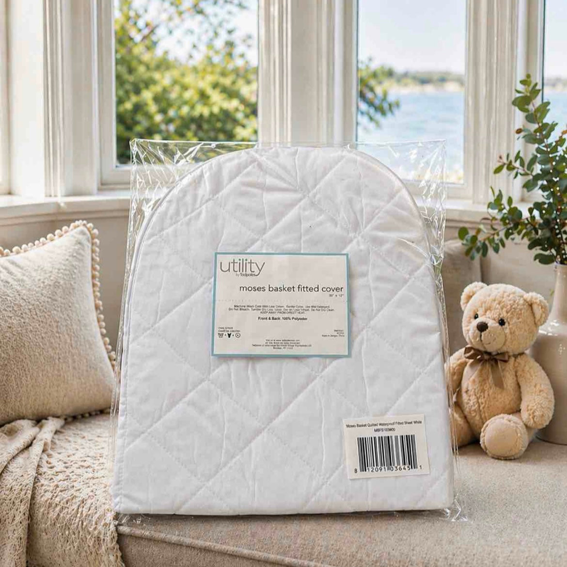 UTILITY BY TADPOLES MOSES BASKET FITTED COVER 30" X 12"