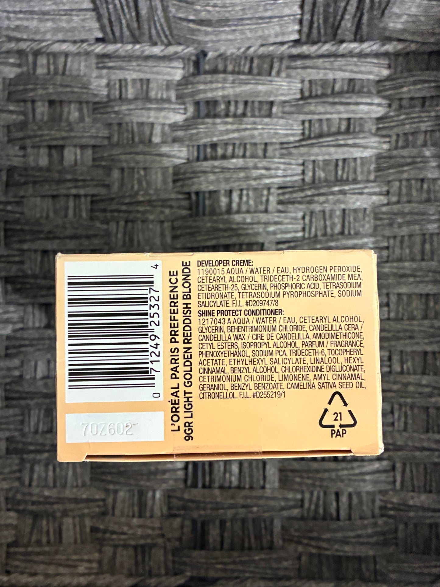 L'OREAL SUPERIOR PREFERENCE 9GR LIGHT REDDISH BLONDE