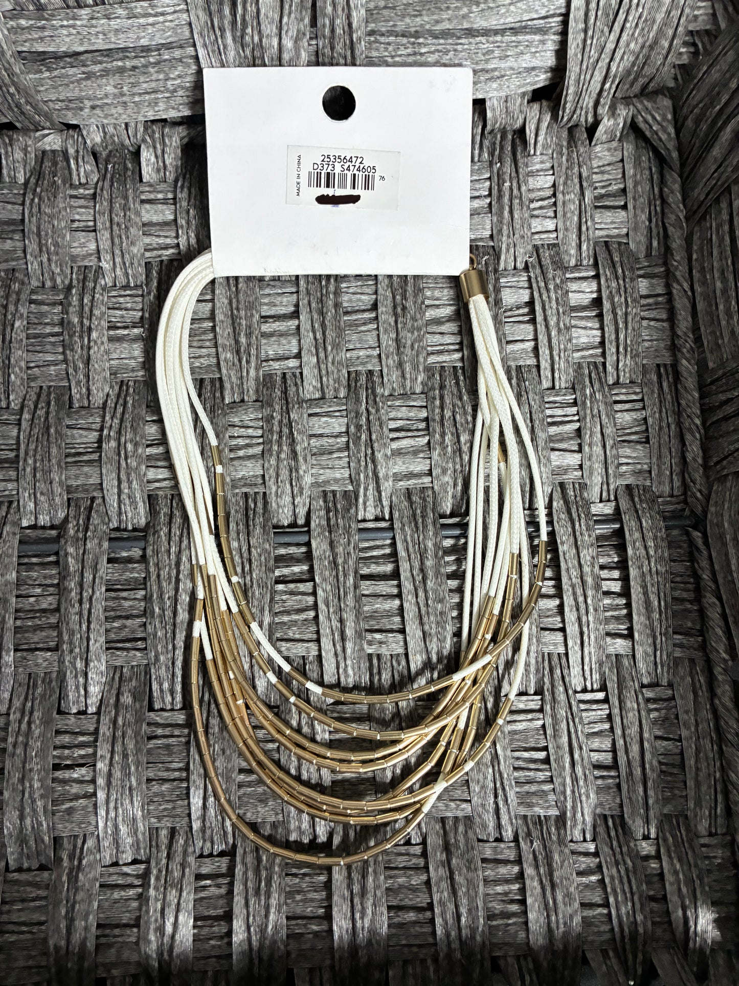 LOFT ANN TAYLOR MULTI STRAND NECKLACE GOLD TONE BAR BEADS NWT