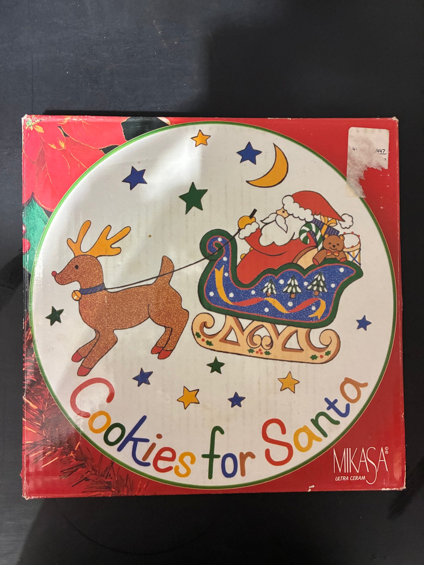 VINTAGE MIKASA COOKIES FOR SANTA PLATE - PRE OWNED
