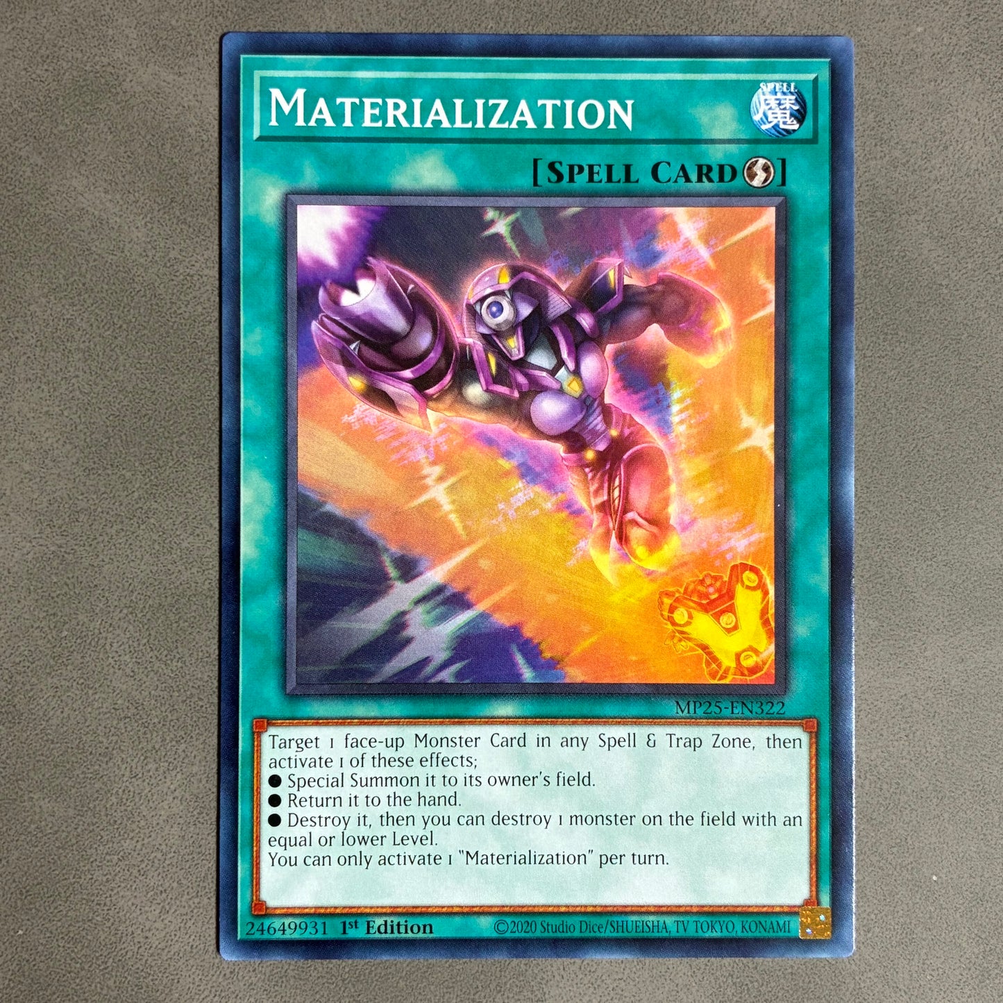 YU-GI-OH TCG MATERIALIZATION MP25-EN322 SPELL CARD 1ST EDITION