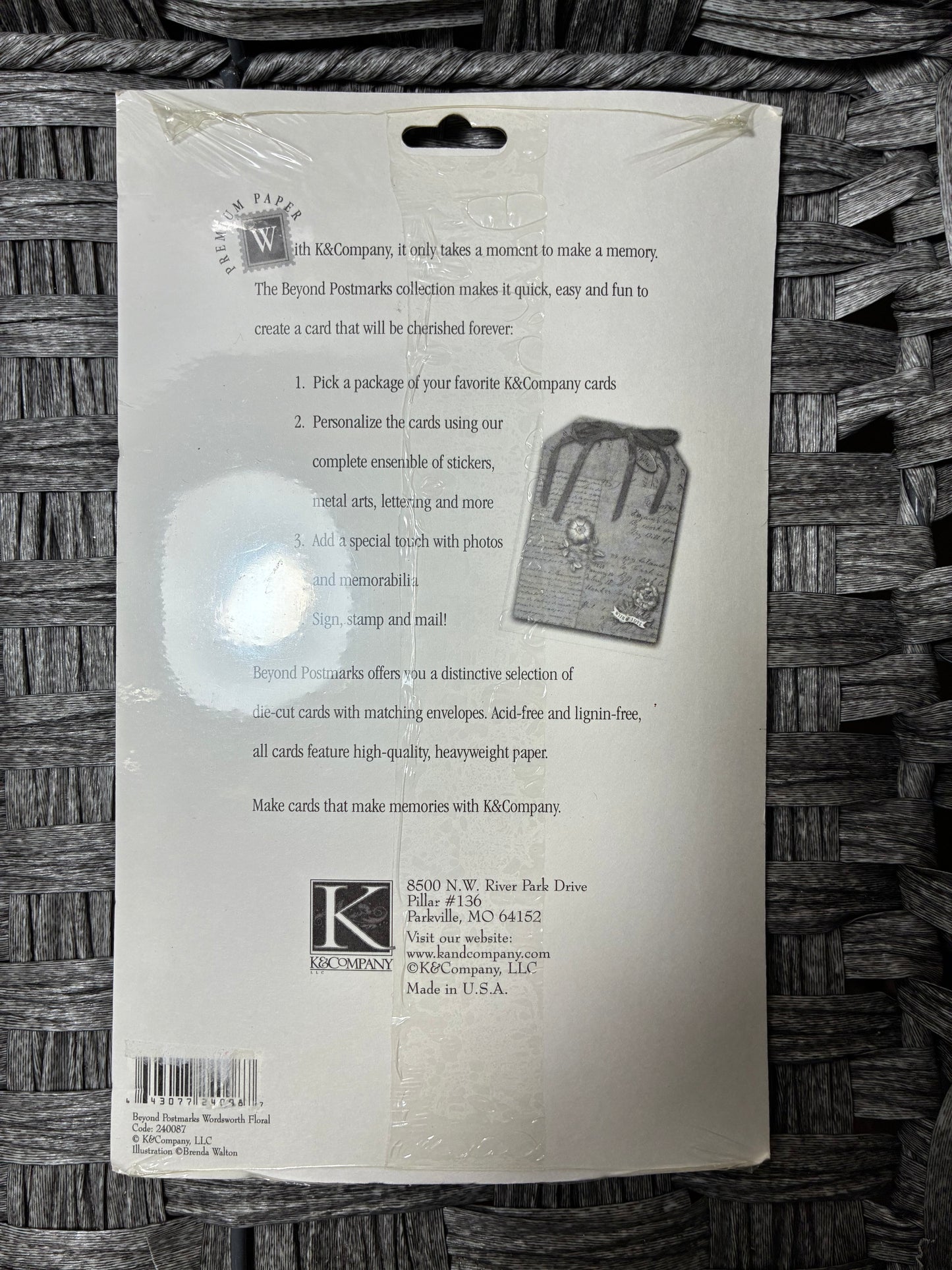 K & COMPANY BRENDA WALTON WORDSWORTH FLORAL BEYOND POSTMARK 2 CARDS & ENVELOPES