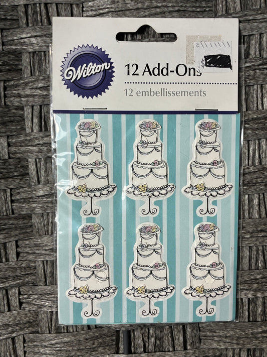 WILTON 12 ADD-ONS WEDDING CAKE STYLE EMBELLISHMENTS