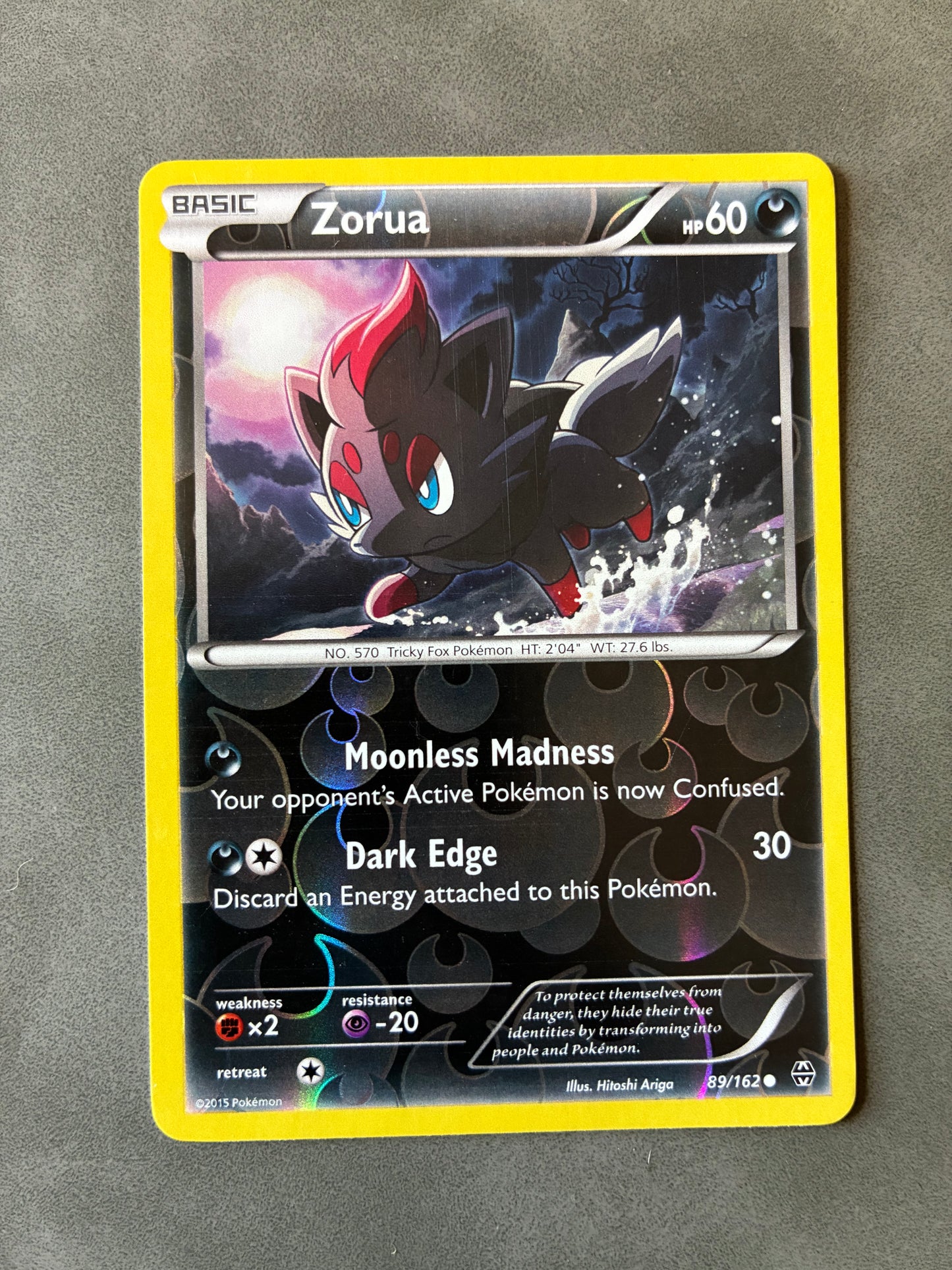 2015 POKEMON TCG ZORUA 89/162 HOLO