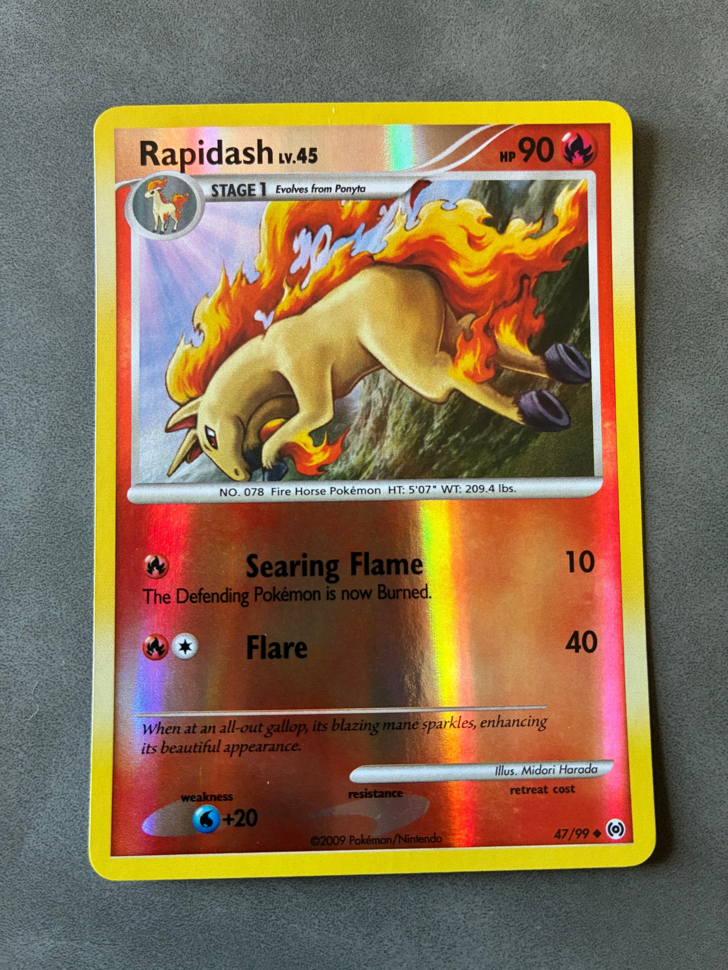 2009 POKEMON TCG RAPIDASH 47/99 HOLO