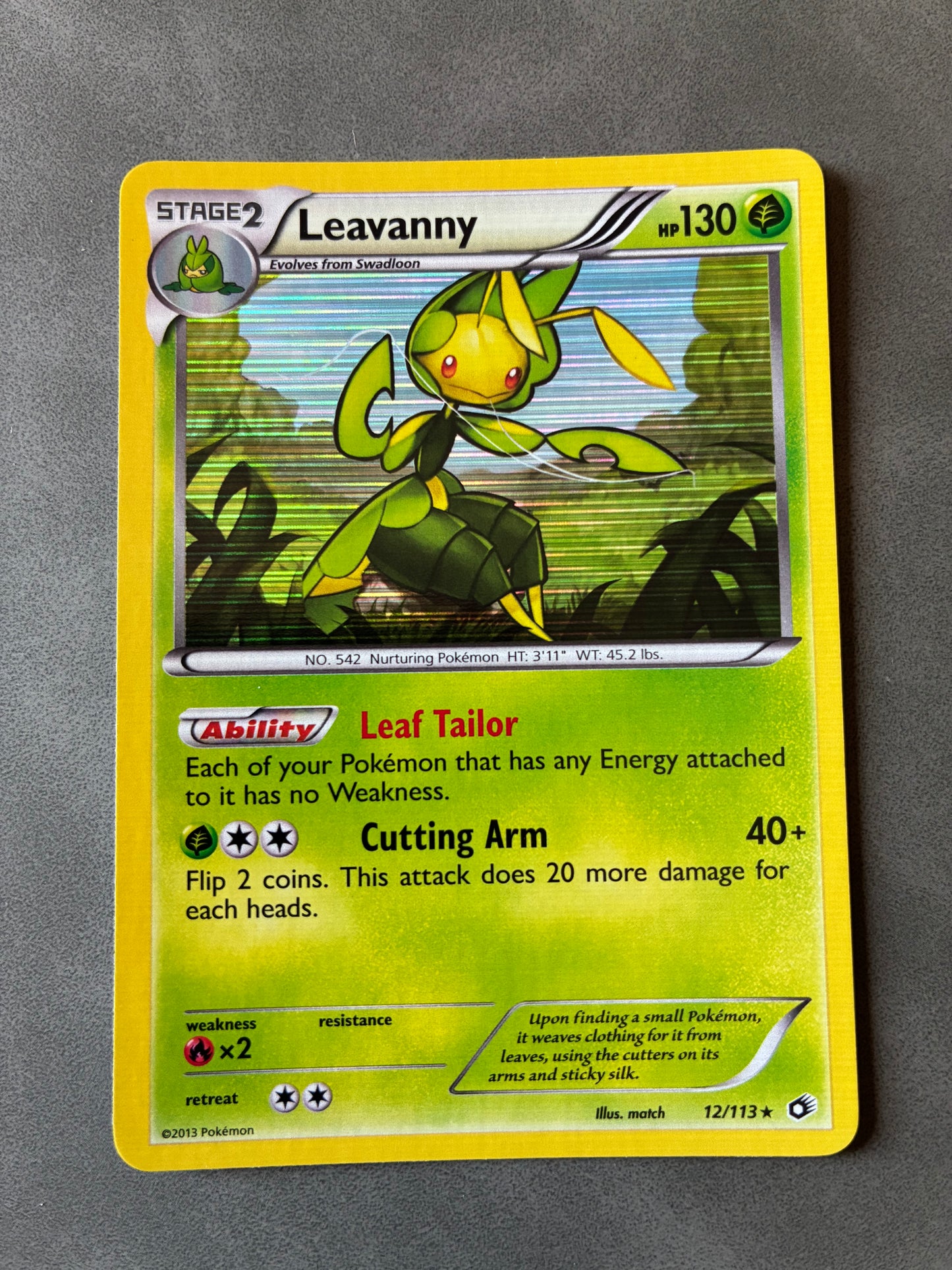2013 POKEMON TCG LEAVANNY 12/113 HOLO