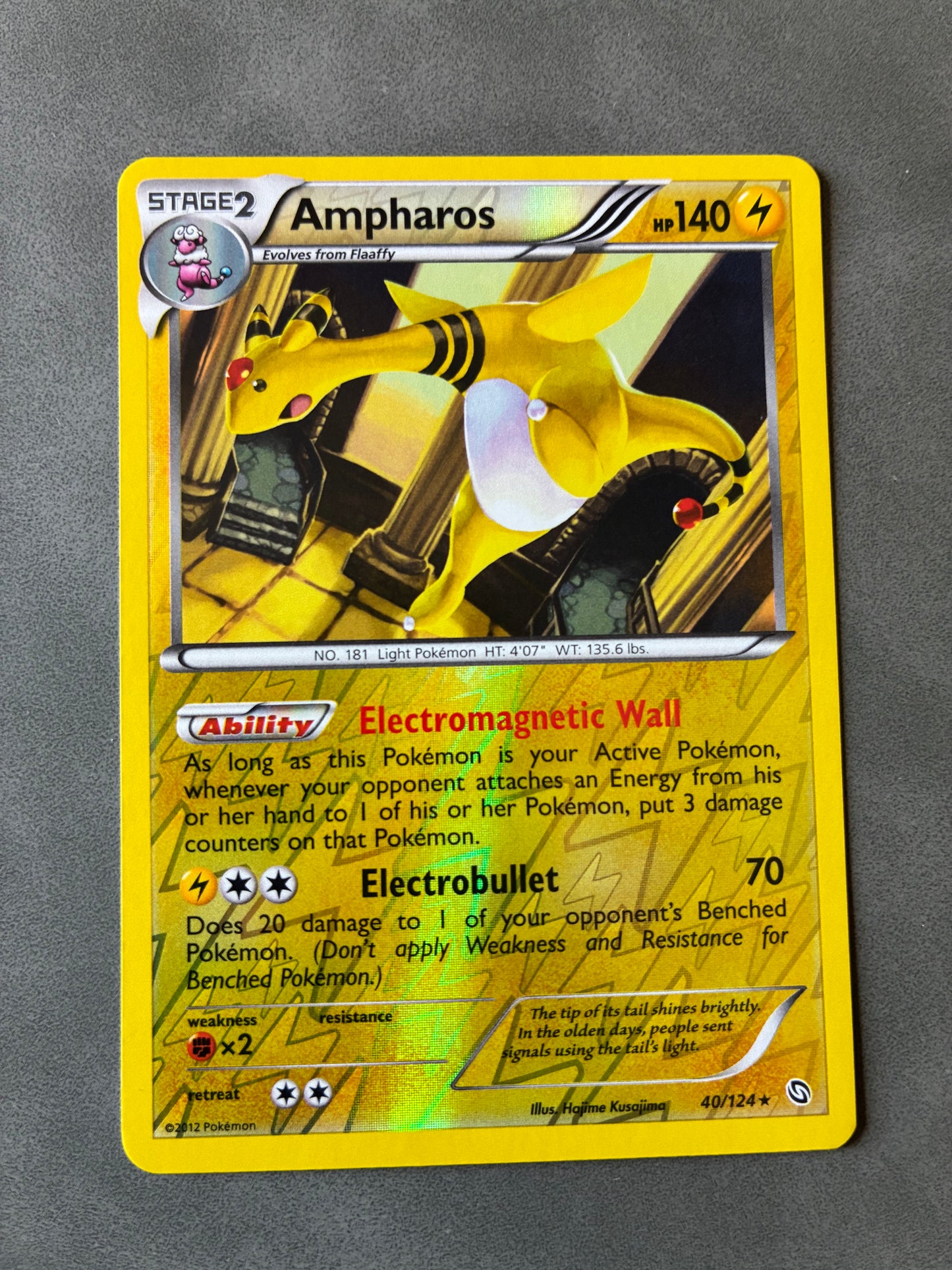 2012 POKEMON TCG AMPHAROS 40/124 HOLO