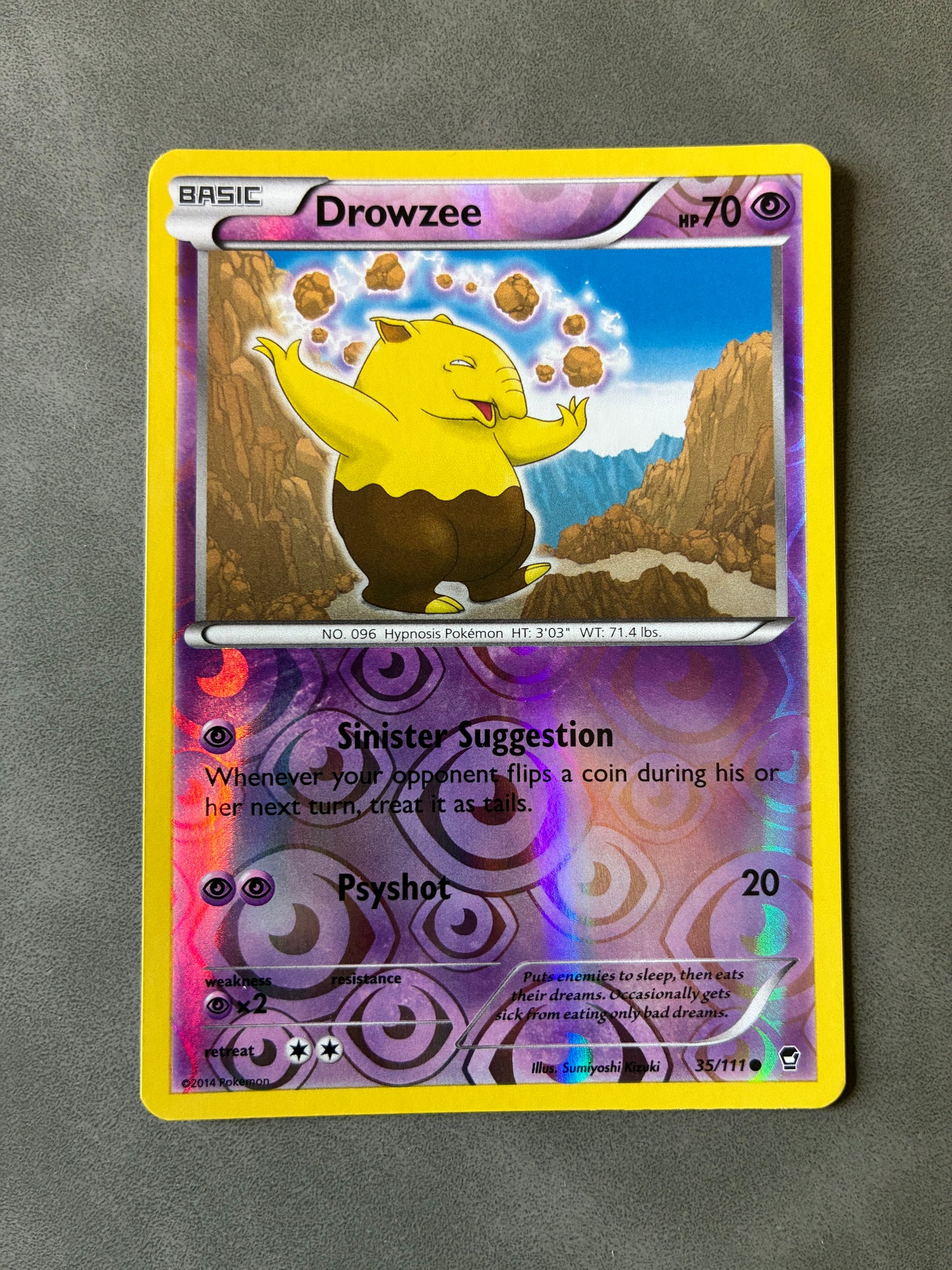 2014 POKEMON TCG DROWZEE 35/111 HOLO