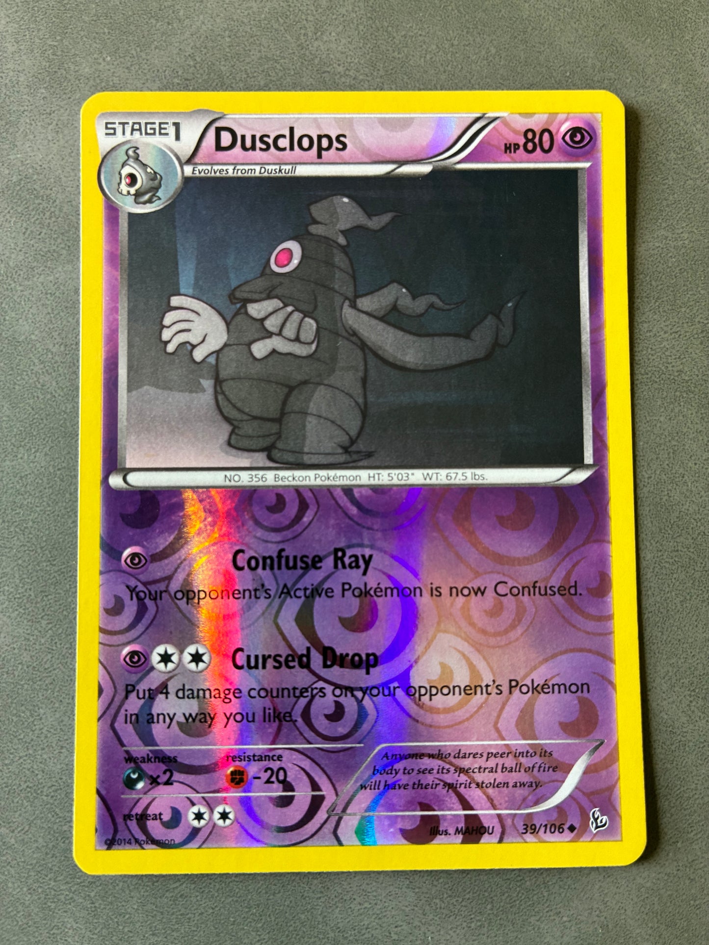 2014 POKEMON TCG DUSCLOPS 39/106 HOLO