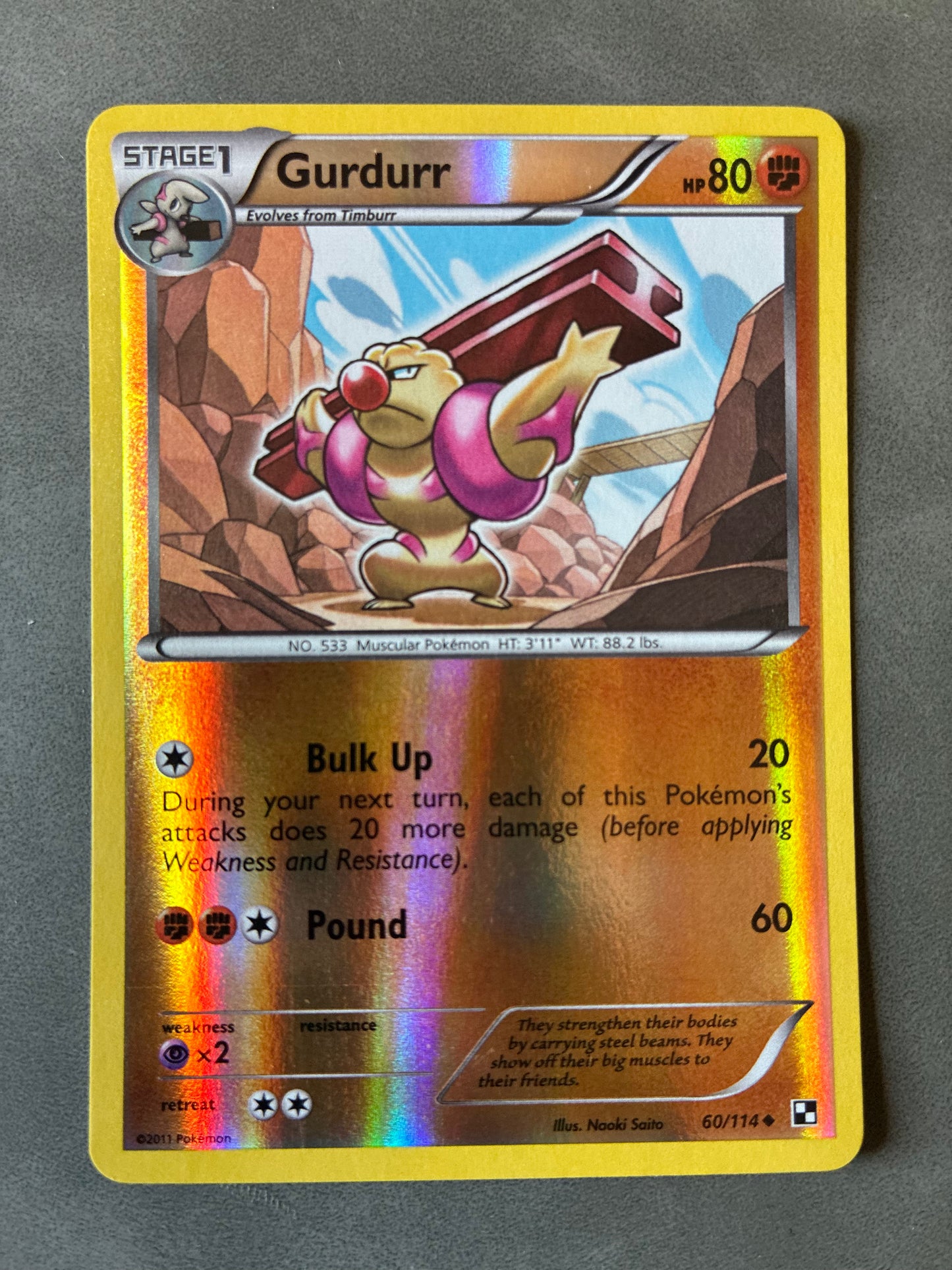 POKEMON TCG GURDURR 60/114 HOLO 2011