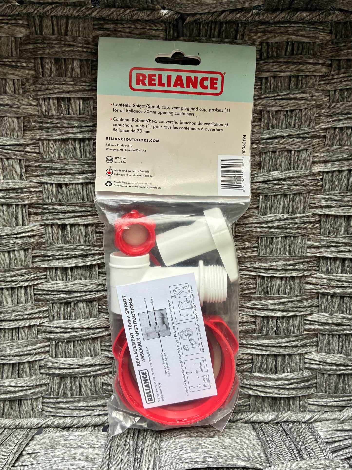 RELIANCE REPLACEMENT SPIGOT ASSEMBLY FOR 70MM CONTAINERS