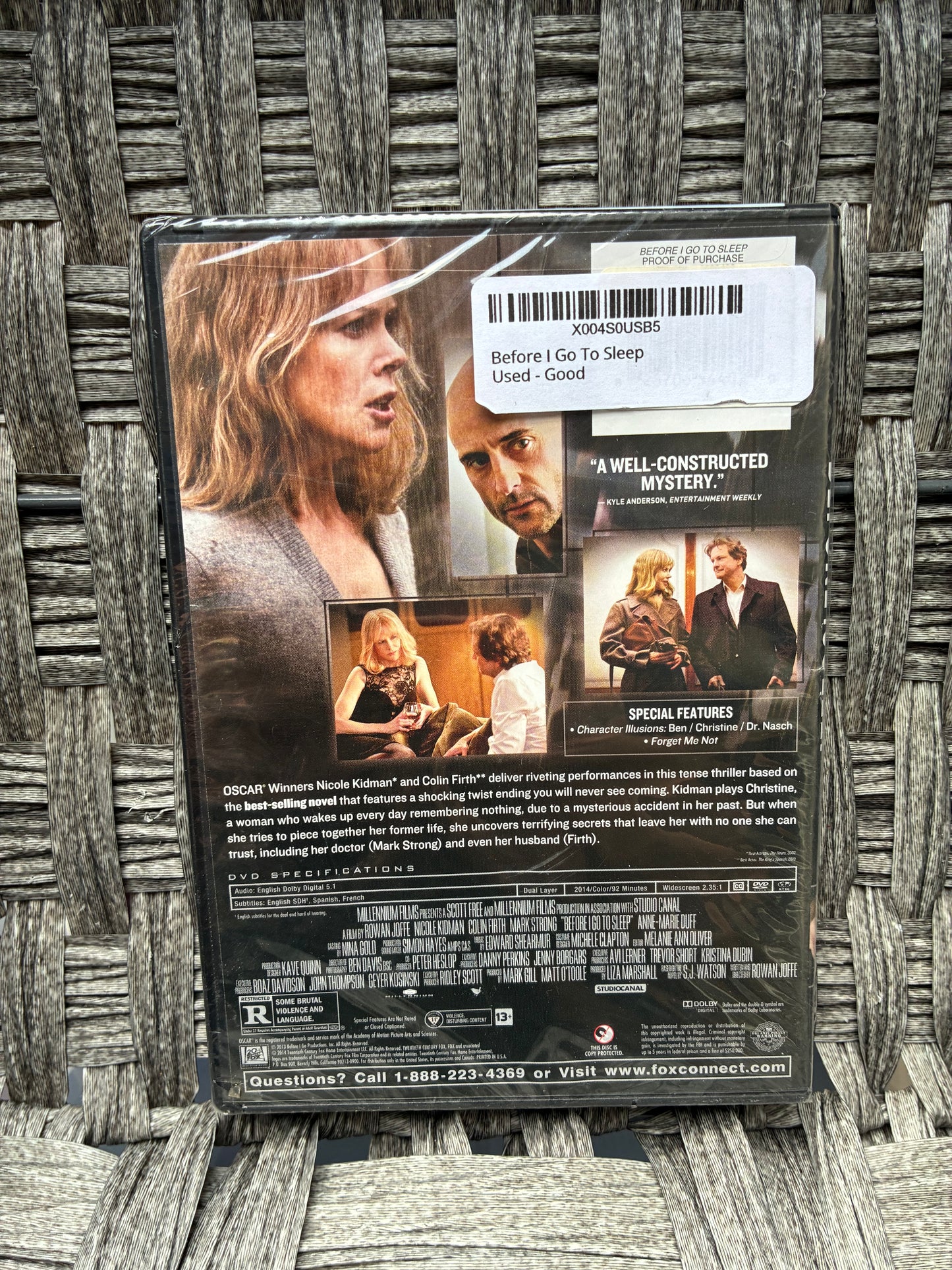BEFORE I GO TO SLEEP DVD (2014) NICOLE KIDMAN MARK STRONG COLIN FIRTH NEW SEALED