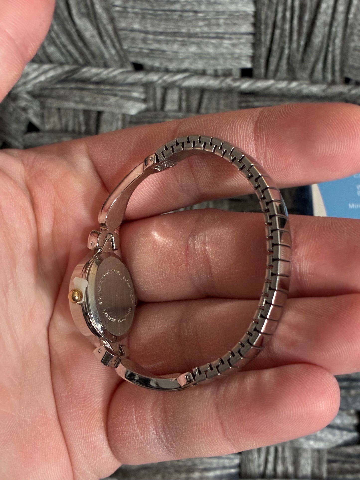 AVON SPARKLING TWO-TONE CUFF TO STRETCH QUARTZ WATCH - PRE OWNED