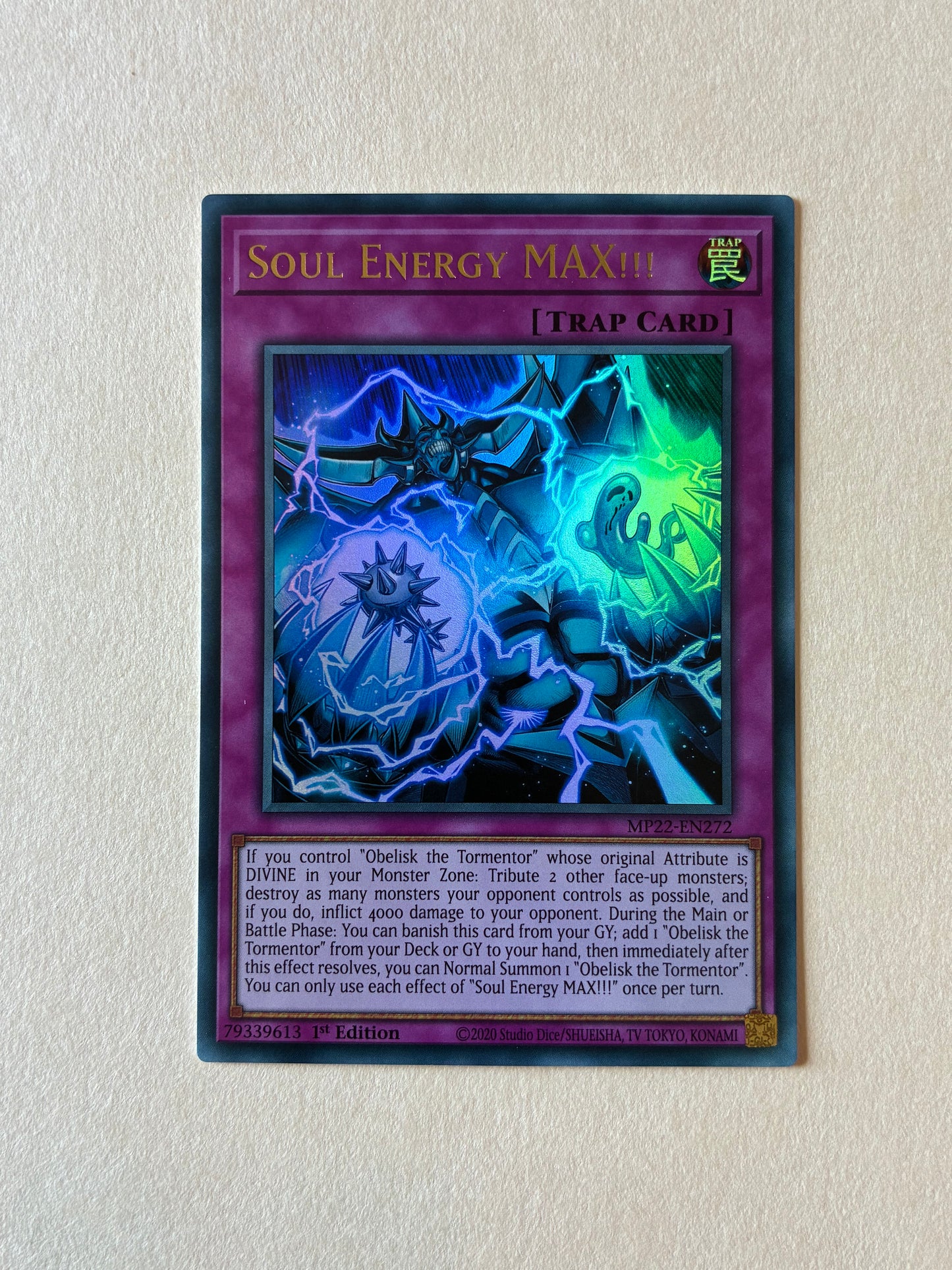 YU-GI-OH TCG - SOUL ENERGY MAX MP22-EN272 HOLO 1ST EDITION TRAP CARD