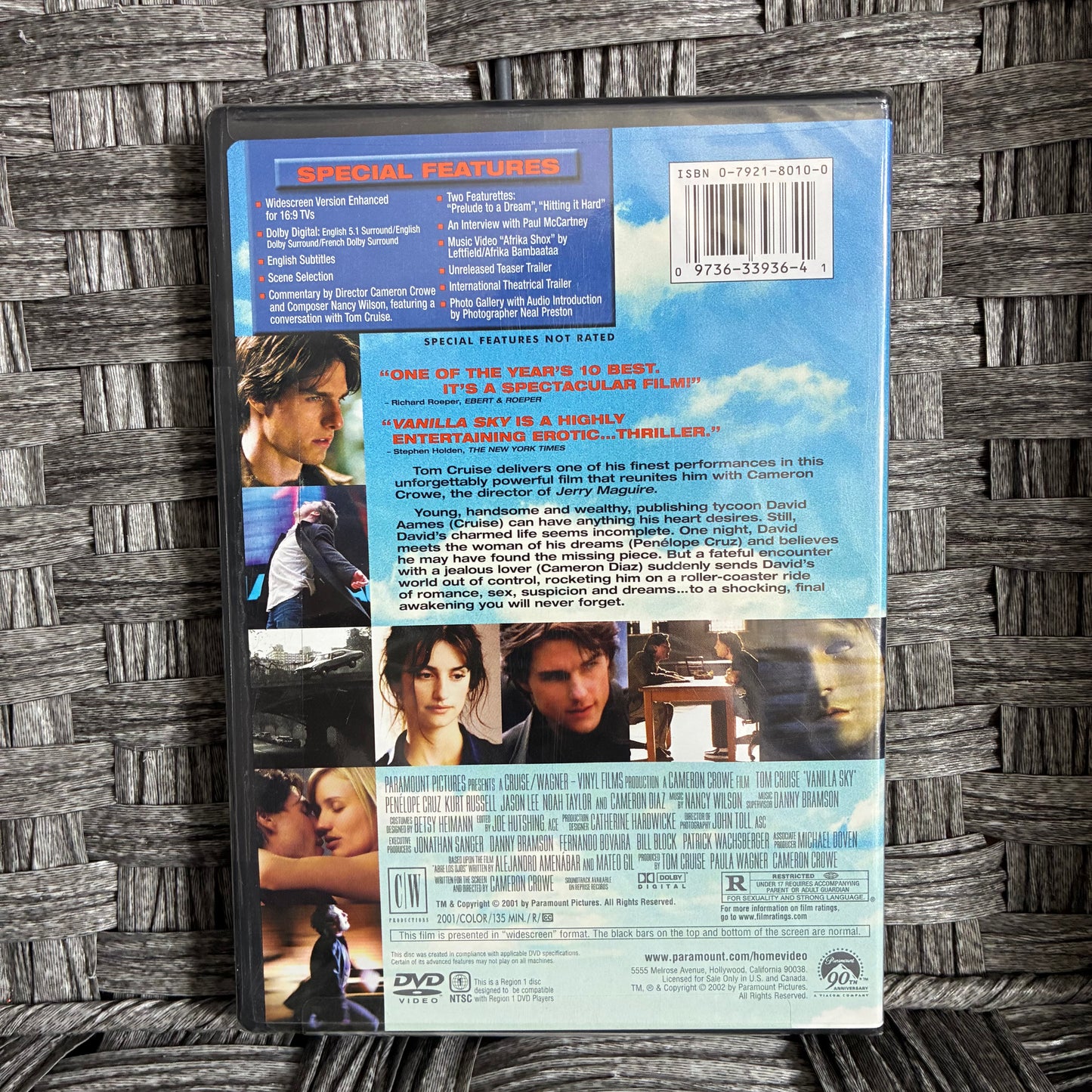 VANILLA SKY - DVD - WIDESCREEN - SEALED - TOM CRUISE