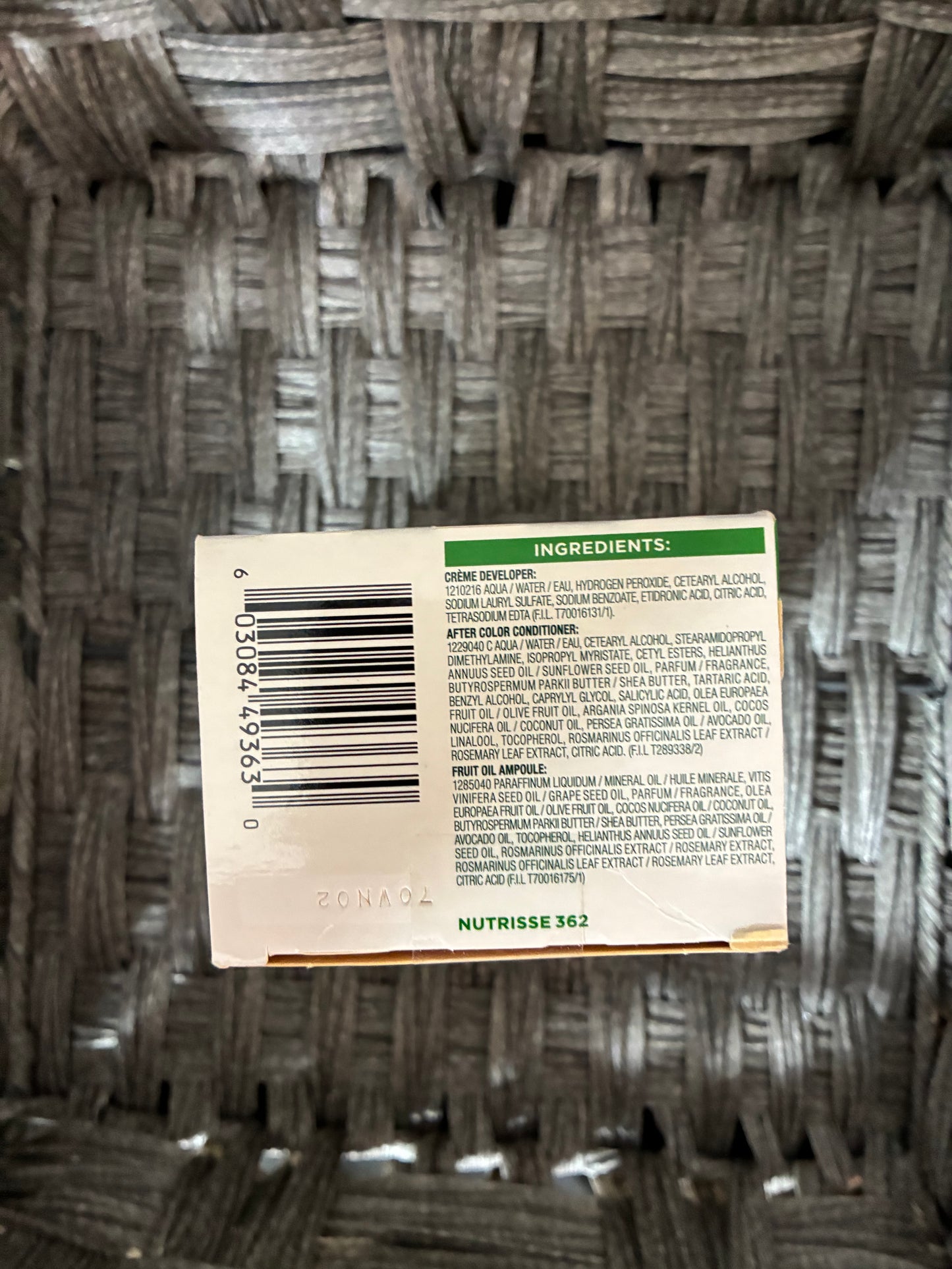 GARNIER NUTRISSE PERMANENT HAIR COLOR #362 DARKEST BERRY BURGUNDY