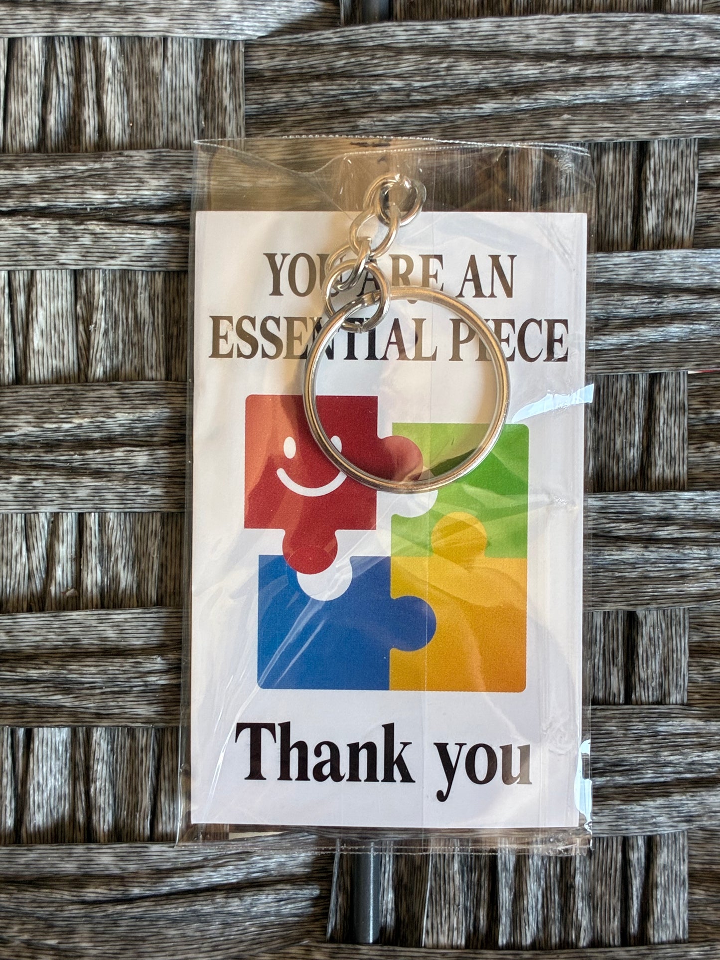 NEVER FORGET YOU ARE THE PIECE THAT MADE THE DIFFERENCE PUZZLE PIECE EMPLOYEE APPRECIATION KEYCHAIN